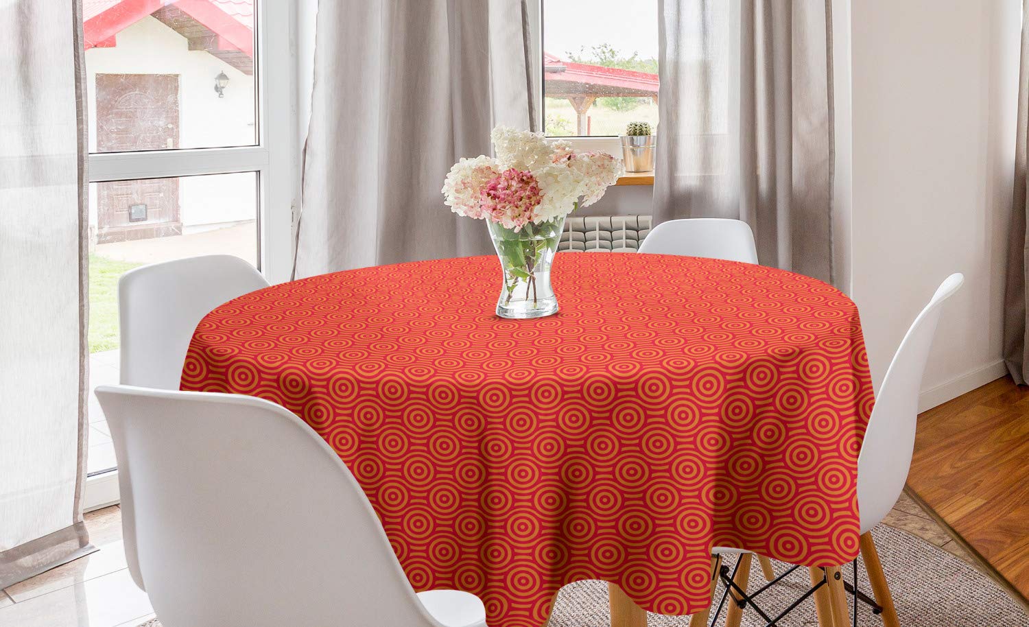 Ambesonne Asian Round Tablecloth 60