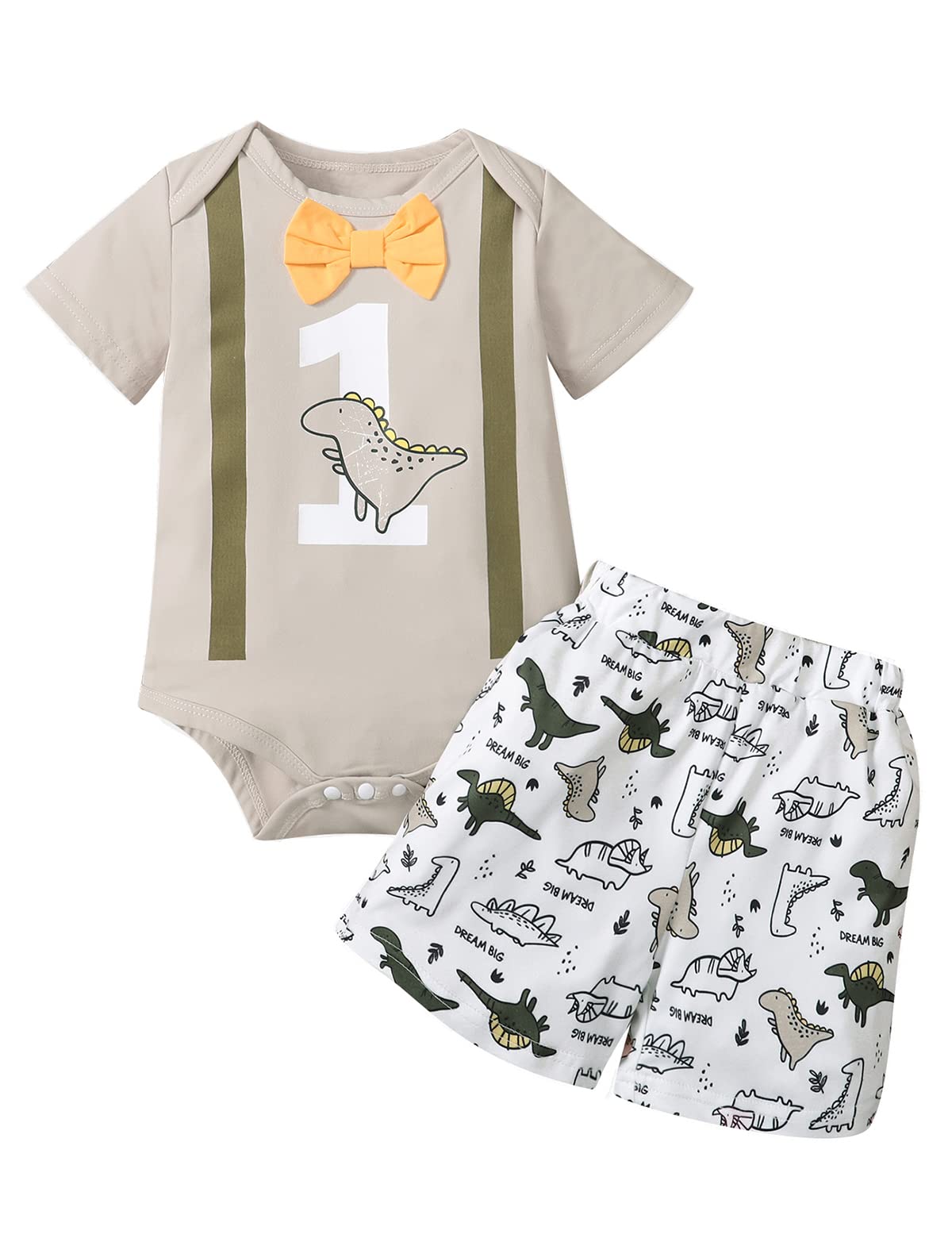 Baby Boy 1st Birthday Outfit - Dinosaur Themed First Birthday Clothes Set for Boys | Perfect for Birthday Parties, Photo Shoots & Special Occasions