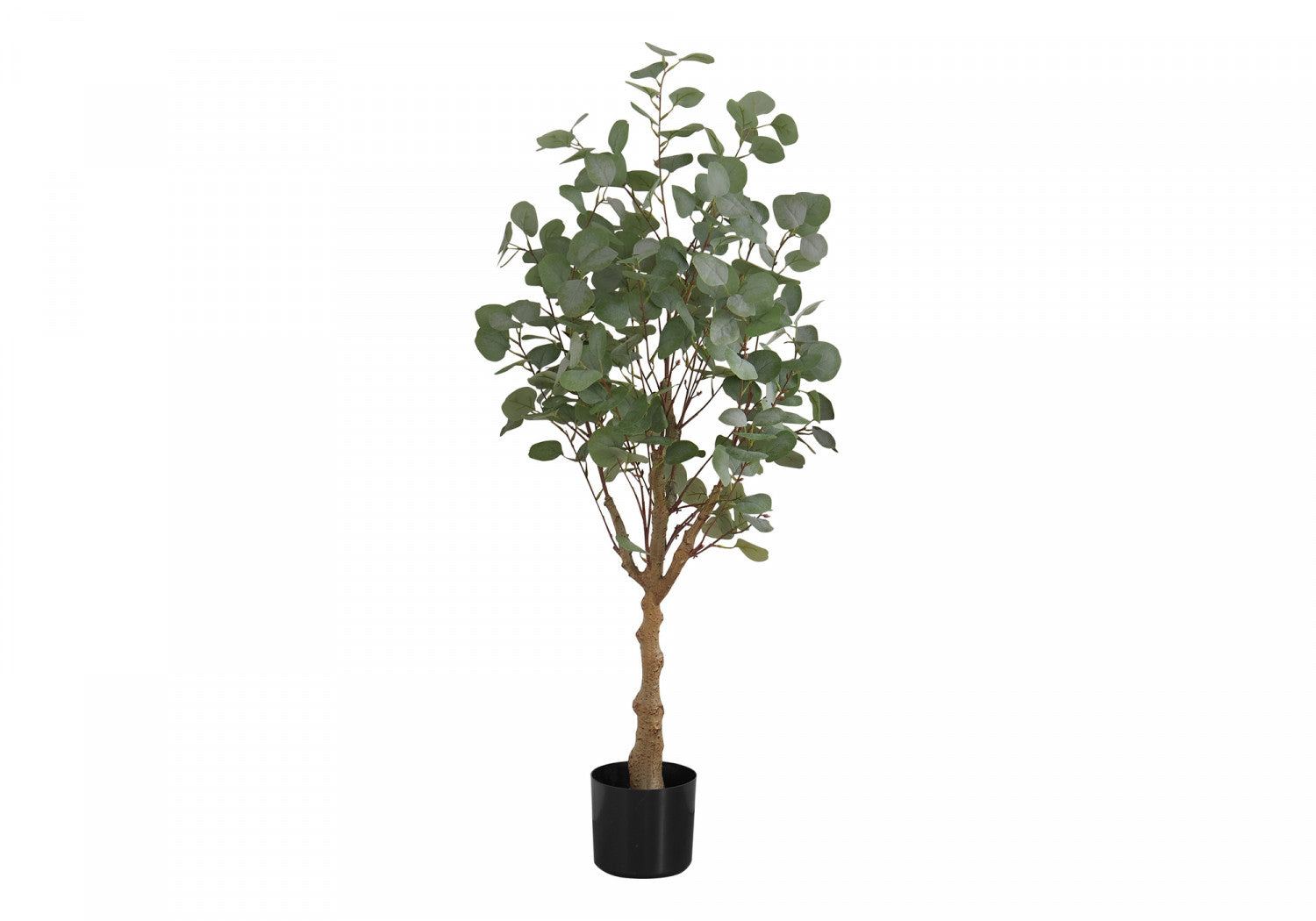 46 Inch Artificial Eucalyptus Tree in Black Pot - Realistic Fake Potted Plant for Home Office Decor Indoor Outdoor Use