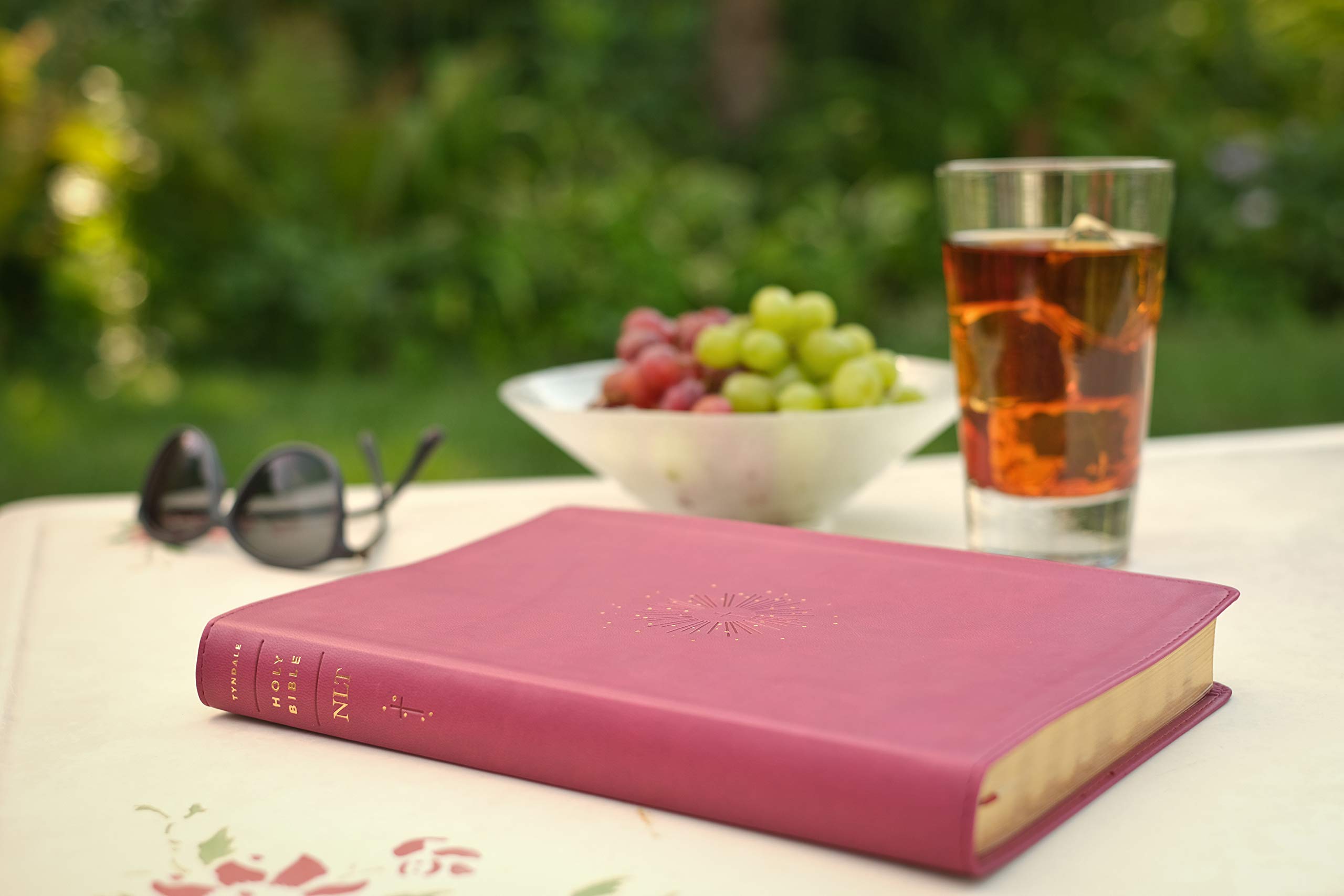 Large Print Thinline Bible - LeatherLike Aurora Cranberry | Free Bible App for Devotionals & Worship Music | Perfect for Church & Bible Study