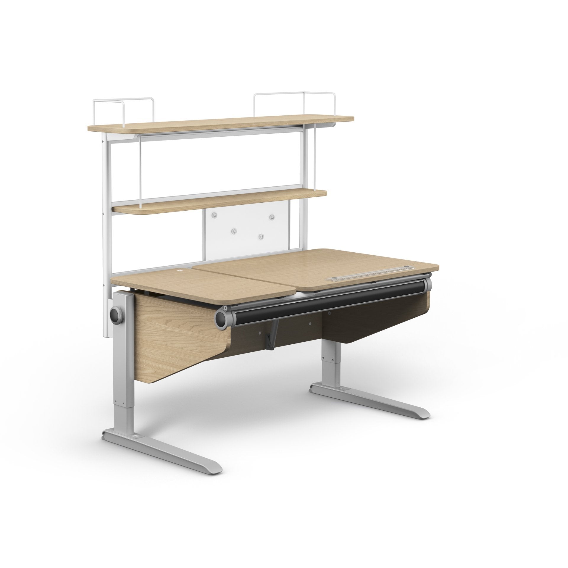 MOLL Winner Split Desk - Adjustable Kids Study Desk with Storage Shelf - Perfect for Home Office, Online Learning & Small Spaces