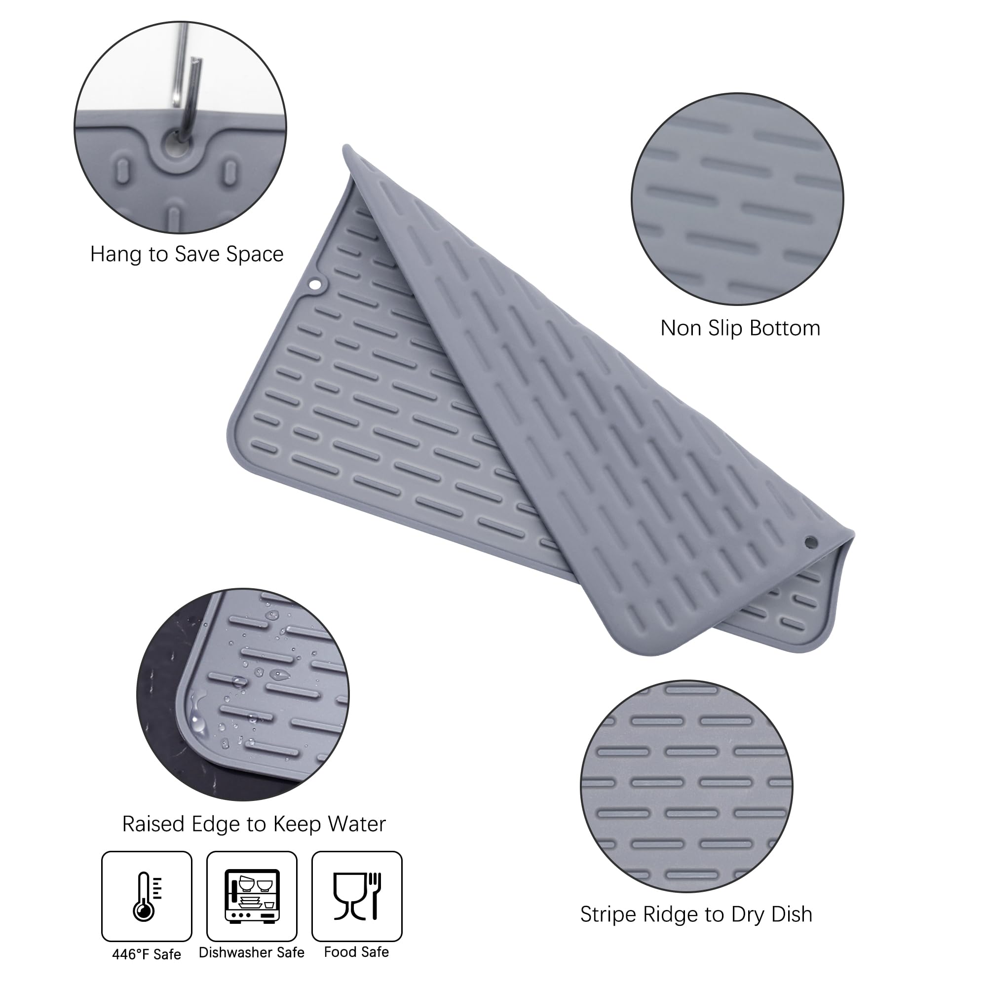 Silicone Dish Drying Mat Set of 2 - 15