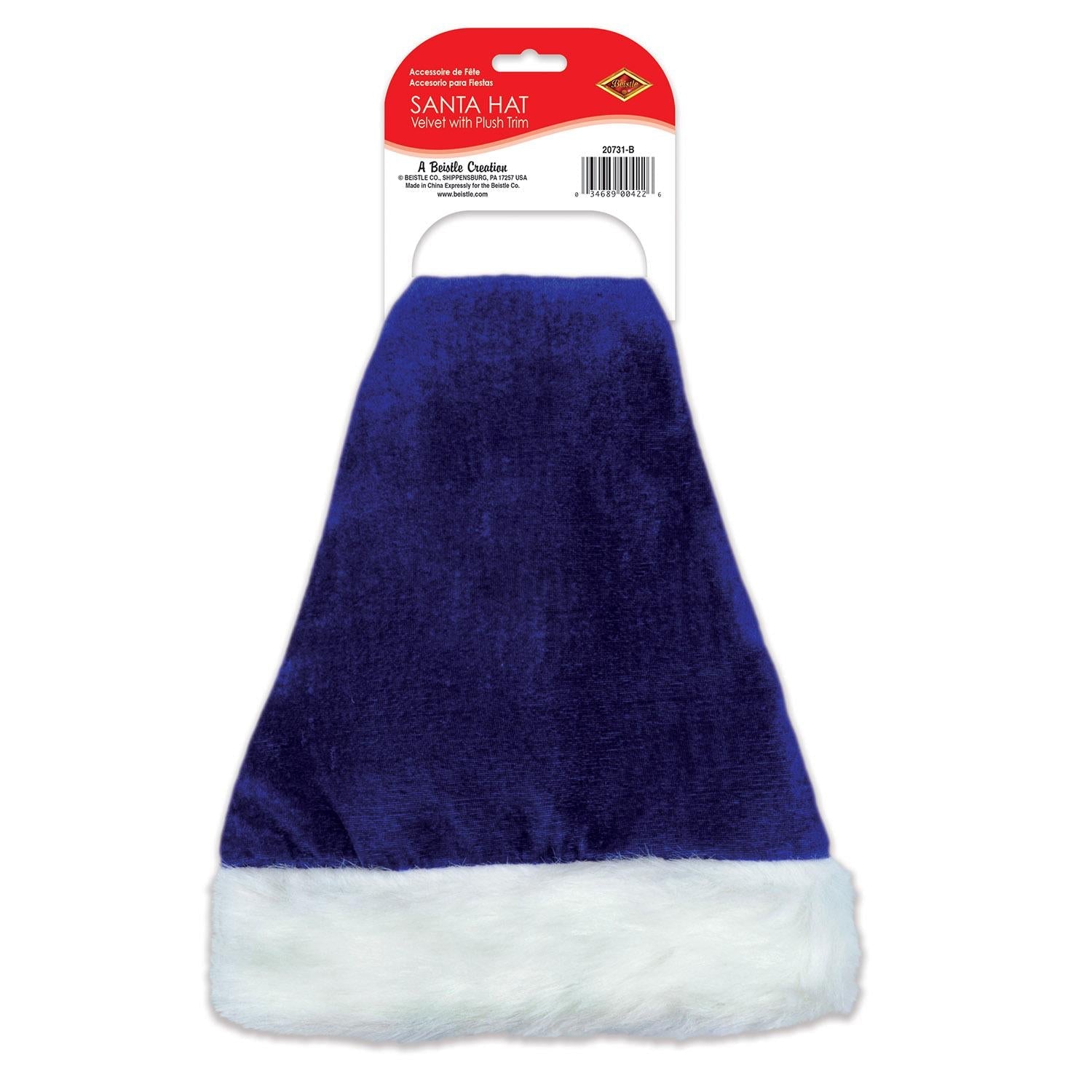 12 Pack Blue Santa Hats for Christmas - Festive Holiday Party Hats for Xmas Celebrations, Office Parties & Family Gatherings