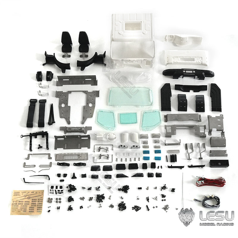 1/14 Scale LESU VM RC Tractor Truck DIY Plastic Cabin Shell Kit with Light Hinge & Head Beam Buckle - Perfect for Remote Control Car Enthusiasts & Model Builders | Great for RC Vehicle Upgrades, Hobby Projects & Collectors