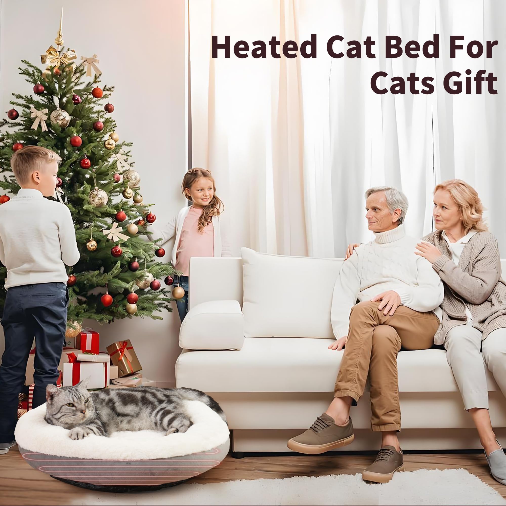 MARUNDA Electric Heated Cat Bed for Indoor Cats & Small Dogs - 20