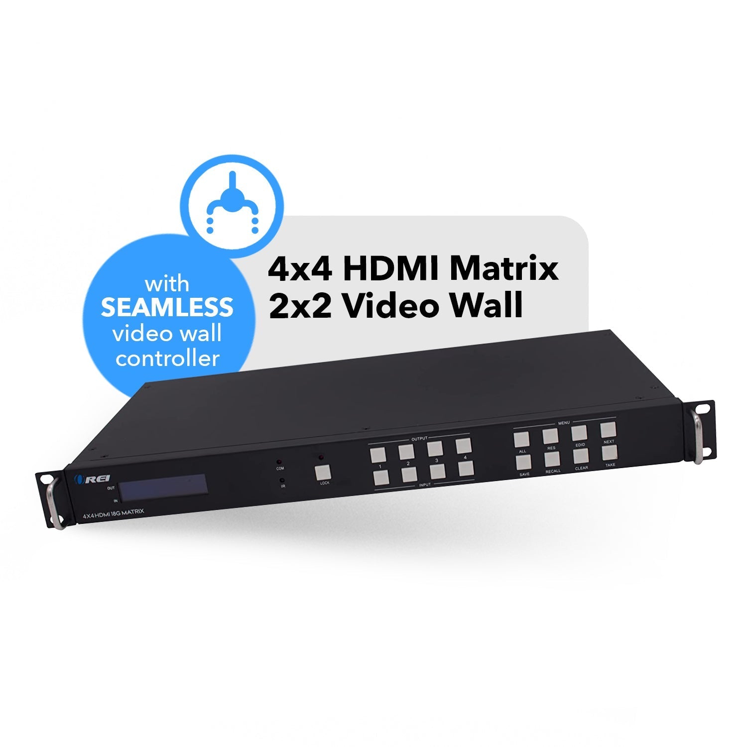 18Gbps 4x4 Seamless UHD Matrix Switch (UHD 404VW) - Perfect for Home Theater, Gaming & Professional AV Setups