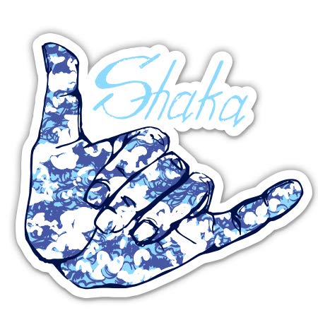 Shaka 5-Inch Vinyl Sticker - Waterproof Decal for Car, Laptop, iPad - Perfect for Personalizing Vehicles, Tech Devices & Outdoor Gear