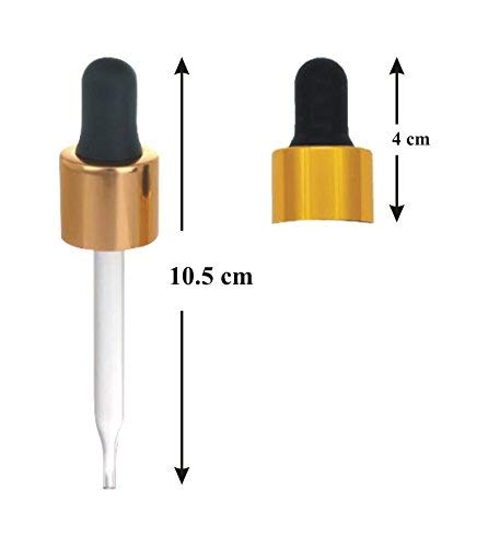 Amber Glass Essential Oil Bottles with Dropper & Metallic Cap - 15ml (Pack of 4) for DIY Perfumes, Face Oils & Blends - Perfect for Aromatherapy, Travel & Gift Giving