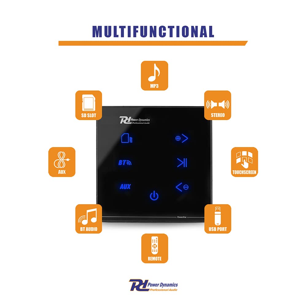 Power Dynamics Powerline Bluetooth Ceiling Speaker System – A100B Wall Amplifier with 4x ESCS5 5.25