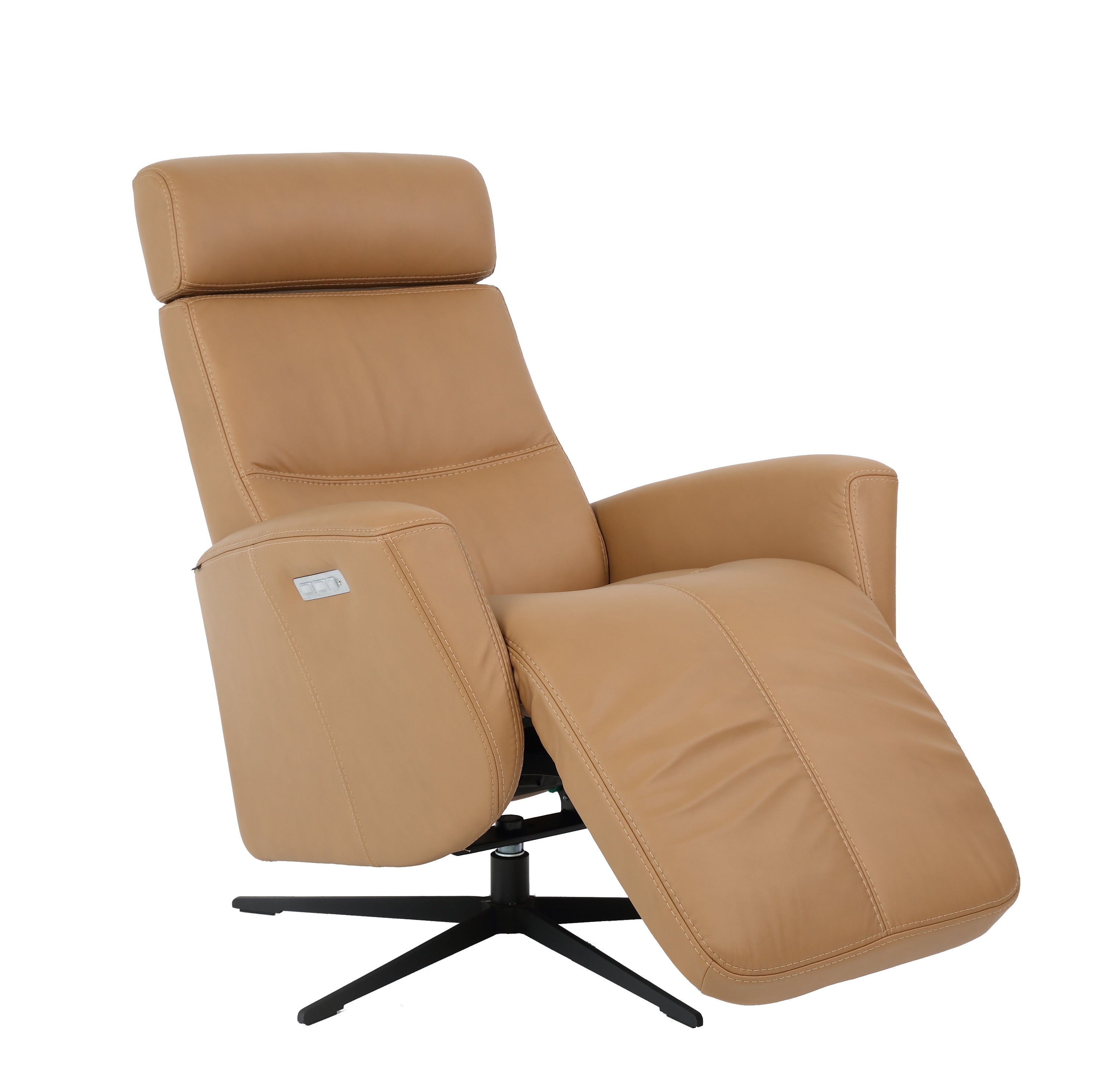 Fjords Magnus Modern Recliner Chair - Ergonomic PU Leather Lounge Chair with Adjustable Backrest & Footrest - Perfect for Living Room, Home Theater & Office Relaxation