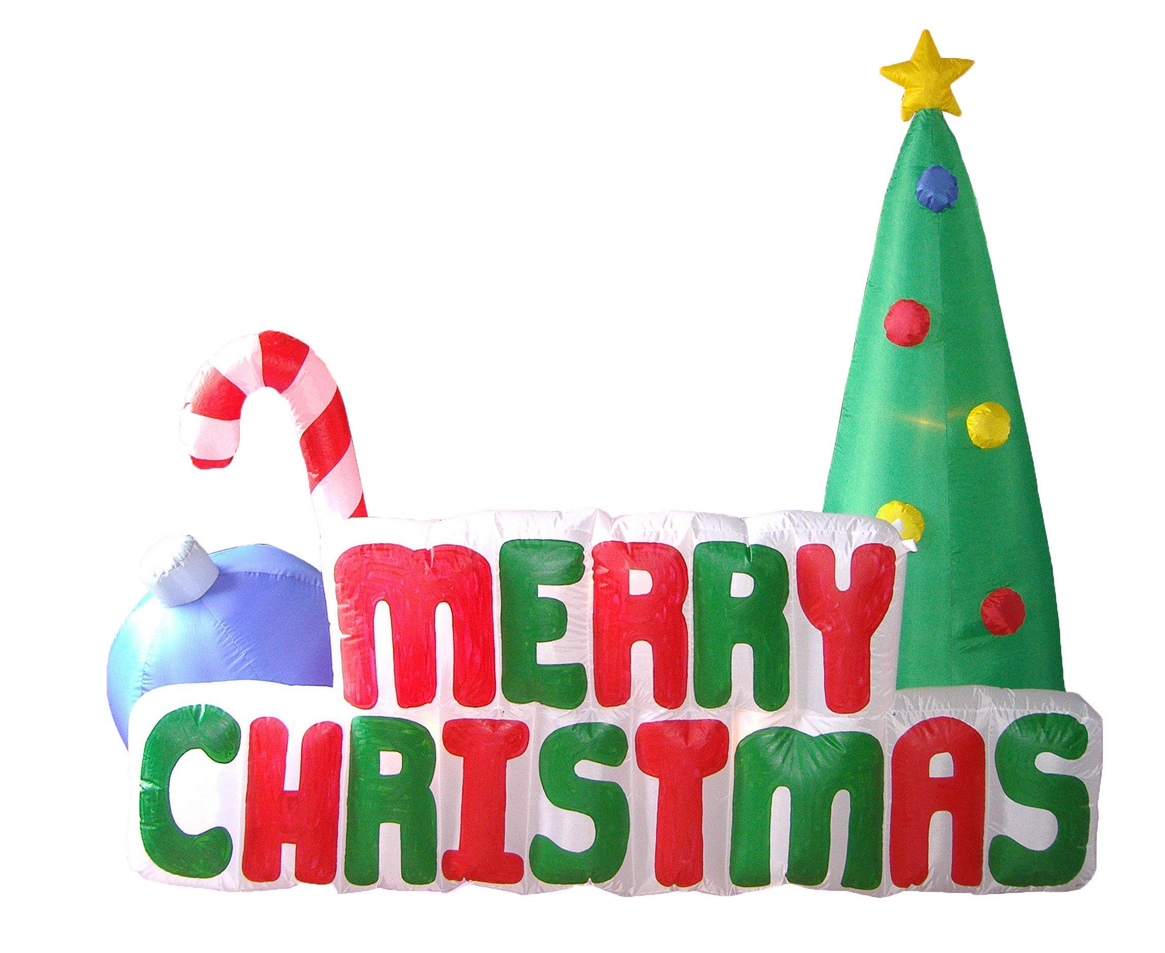 6ft Inflatable Christmas Decorations Bundle - Giant Inflatable Penguins Building Snowman & Merry Christmas Tree with Candy Cane Ornaments | Outdoor Holiday Party Decor for Yard, Garden, and Indoor Festive Decorations