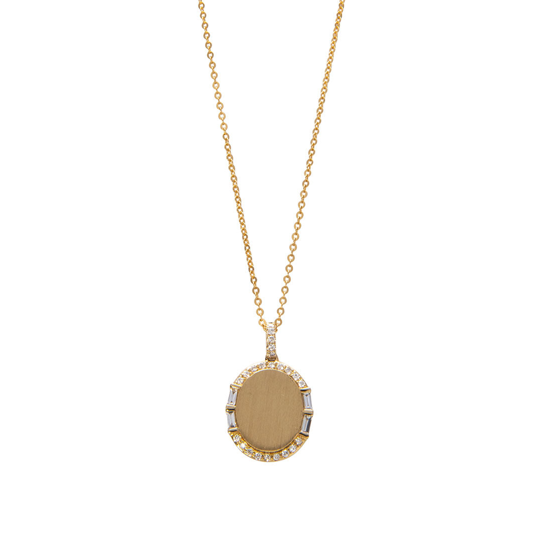 14K Yellow Gold Oval Diamond Pendant Necklace for Women - Elegant Jewelry Gift for Anniversary, Birthday & Special Occasions