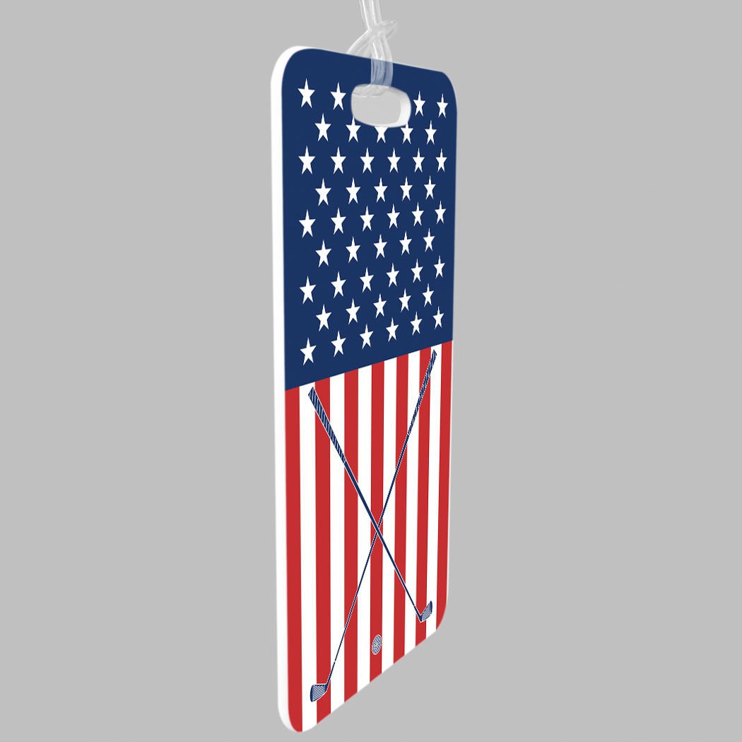 ChalkTalkSPORTS Golf Luggage & Bag Tag - Personalized Golf Bag ID Tag for USA Golfers with Standard Lines on Back - Perfect for Travel, Tournaments & Club Identification