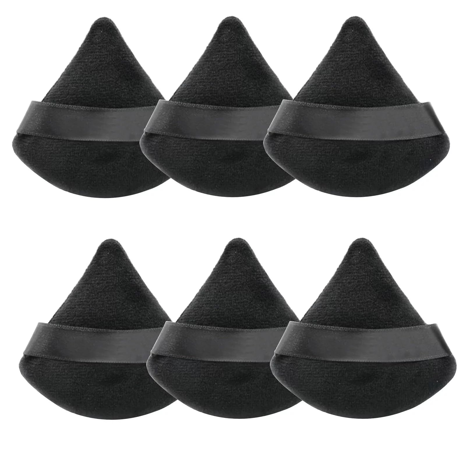 Felofix 6-Piece Velour Powder Puff Set - Soft Triangle Makeup Sponges for Loose & Body Powder, Foundation Blending Beauty Tools (Multicolor) - Perfect for Professional Makeup Application & Travel Touch-Ups