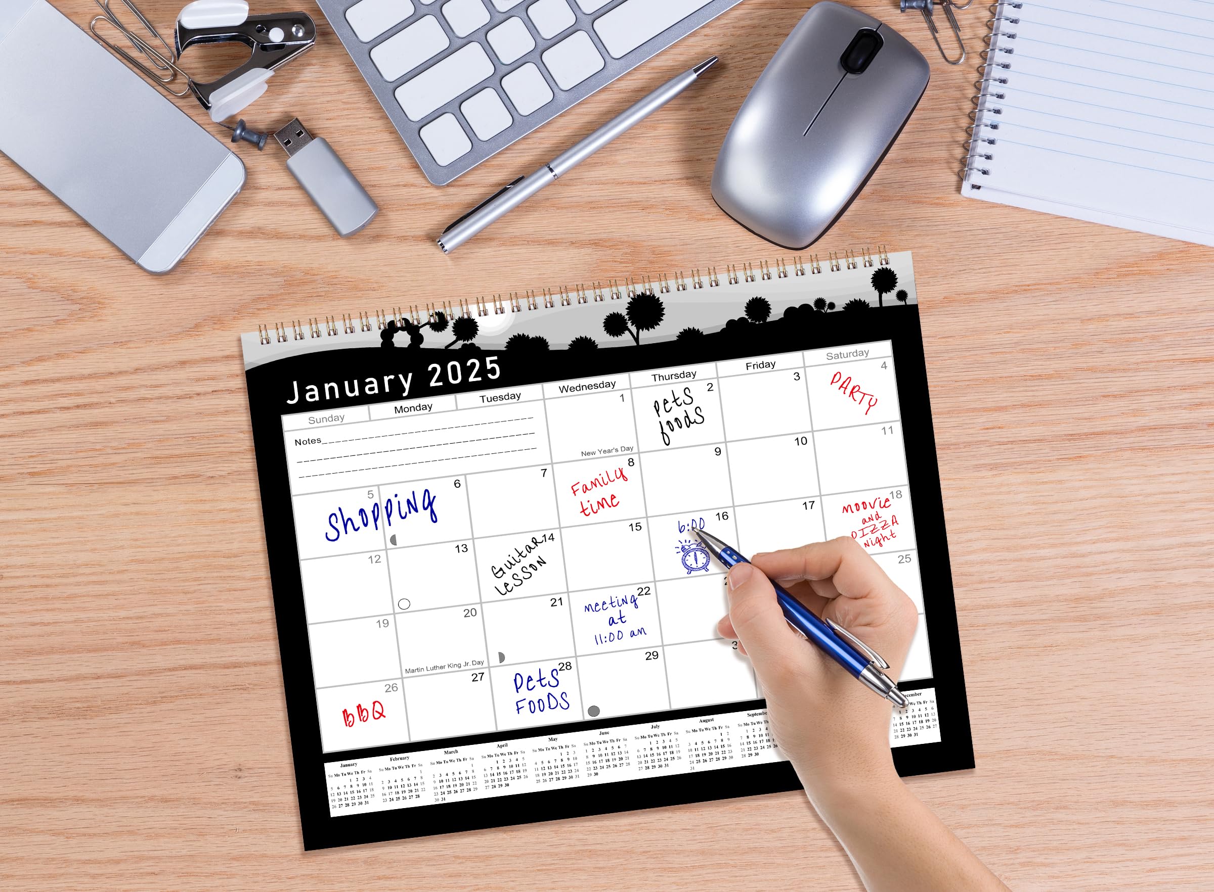 2025 Monthly Desktop & Wall Calendar Planner with Habit Tracker - Daily Weekly Monthly Goal Setting Motivational Journal - Inspirational Edition #015 - Perfect for Office, Home, School & Gift Giving