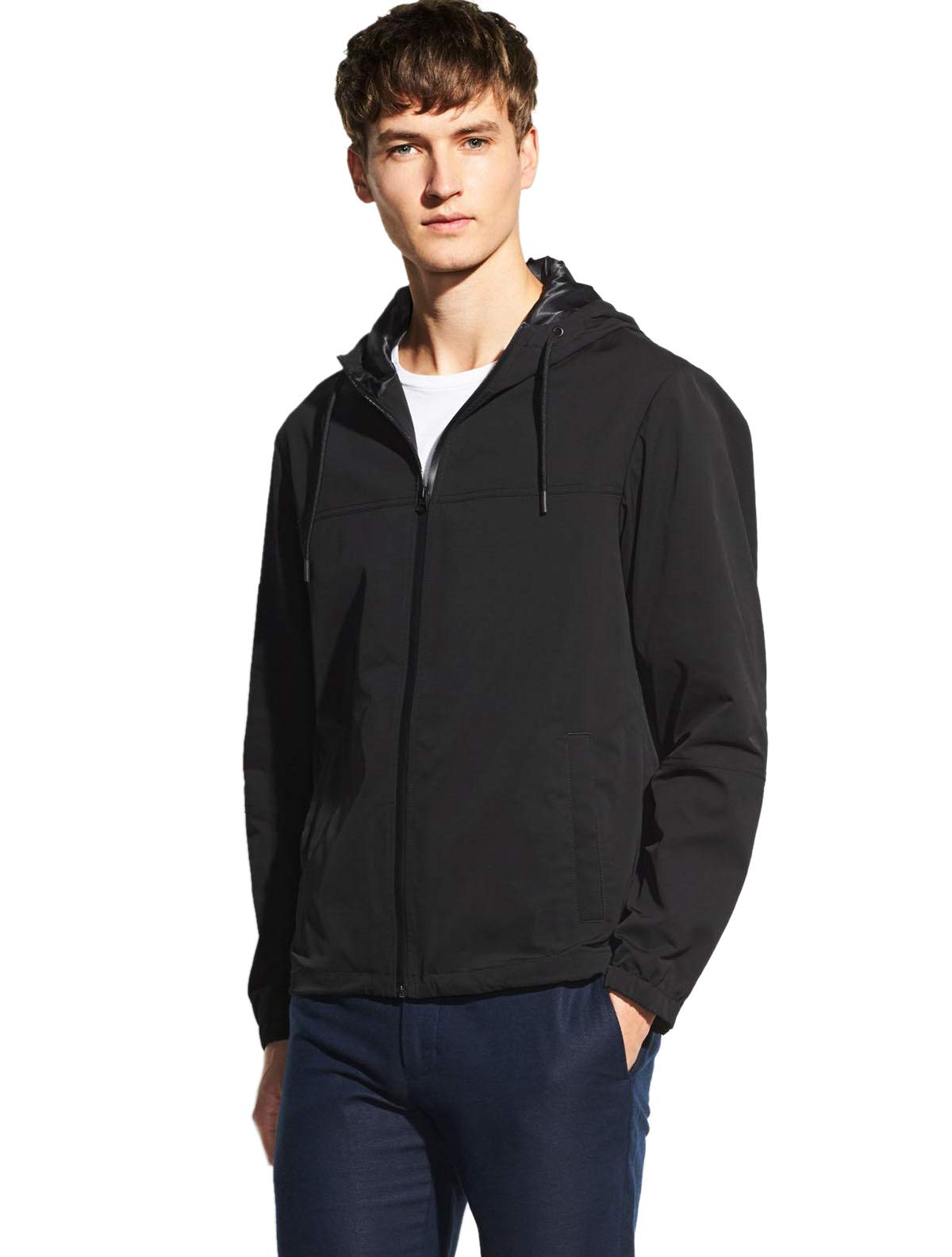 Vince Men's Tech Hoodie Jacket - Medium Size, Black - Lightweight & Comfortable Pullover for Casual Wear, Outdoor Activities & Gym Workouts