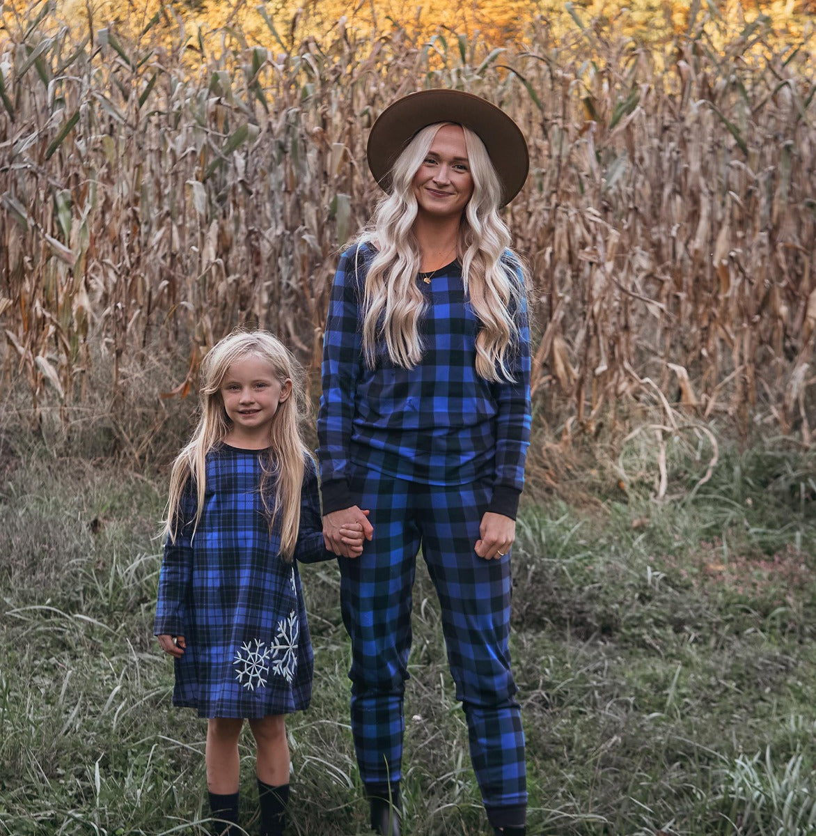 Matching Girl & Doll Winter Cotton Dress Set - Cute Outfits for Kids & Toys - Perfect for Christmas, Photos & Playtime