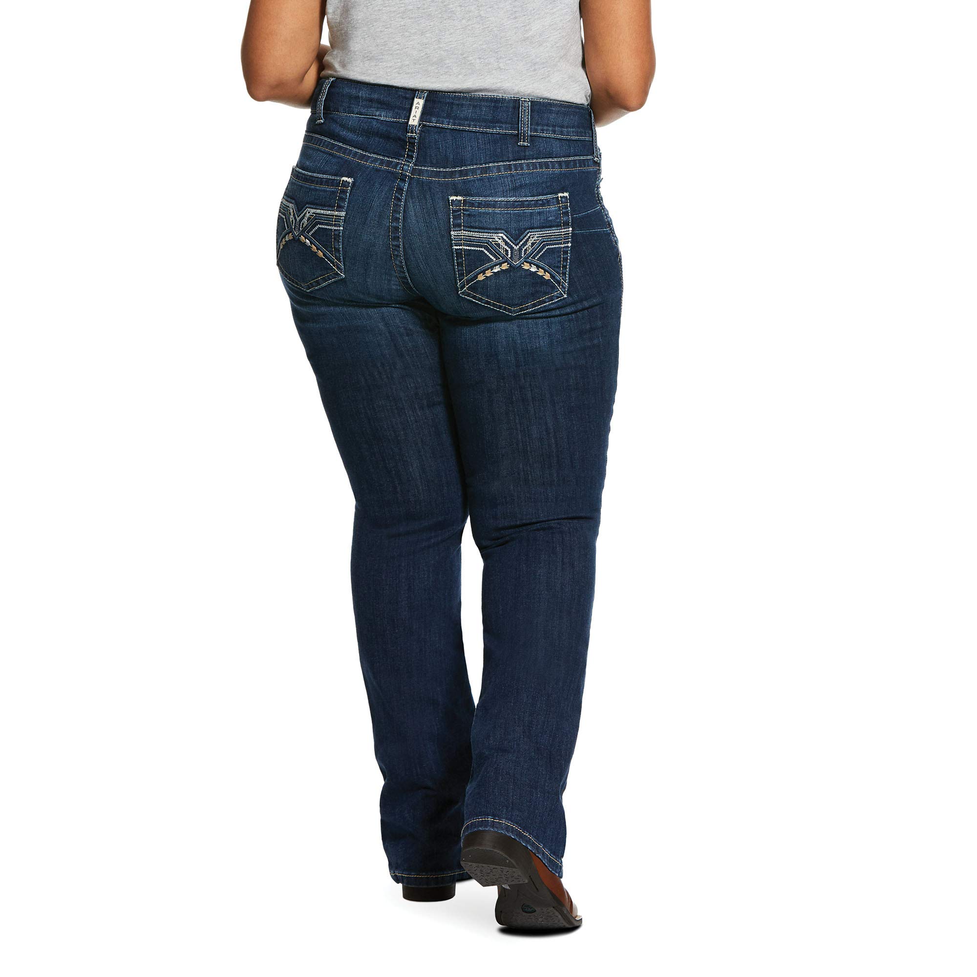 ARIAT Women's R.E.A.L. Mid Rise Stretch Firebird Boot Cut Jeans - Comfortable Western Denim Pants for Riding, Work & Casual Wear