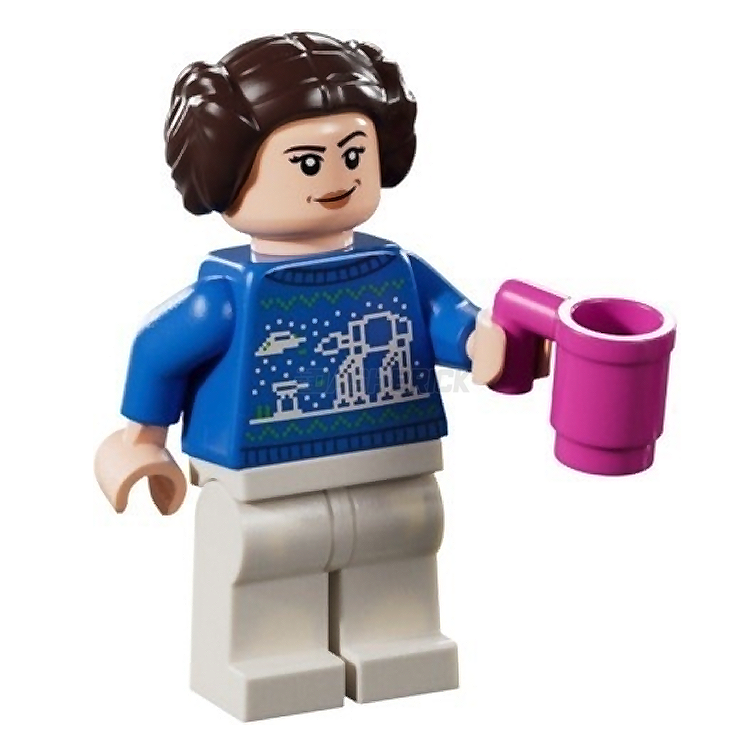 LEGO Star Wars Princess Leia Minifigure with Holiday Sweater - Perfect for Christmas Decorations & Collectors Display