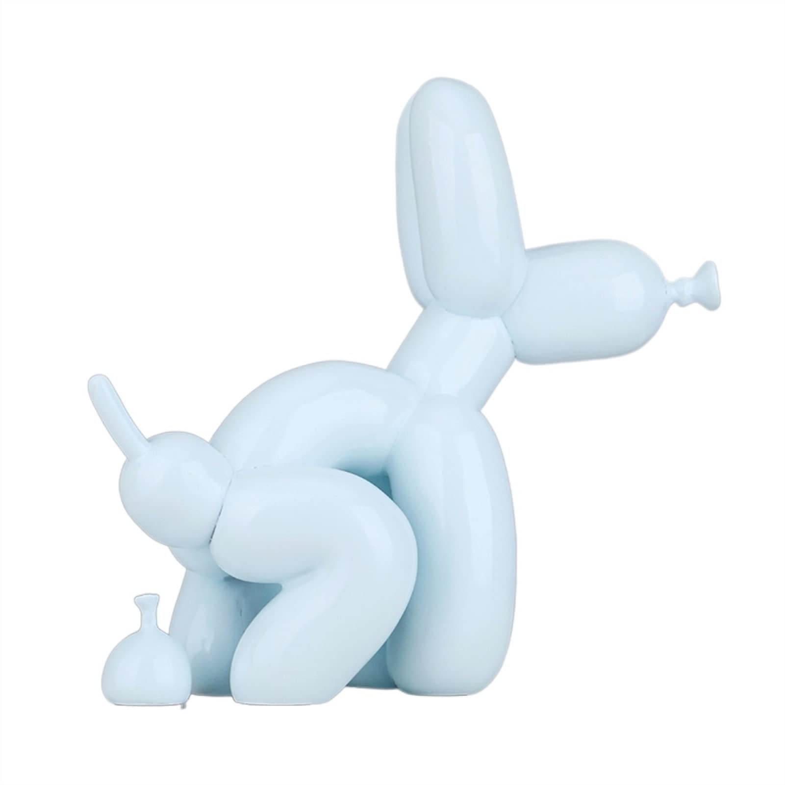 TOMYEUS Creative Poop Balloon Dog Statue - Modern Nordic Style Resin Animal Sculpture for Home & Office Decor, Desktop Ornament (Light Blue, 22cm) - Perfect for Living Room, Bedroom, Bookshelf & Gift Giving