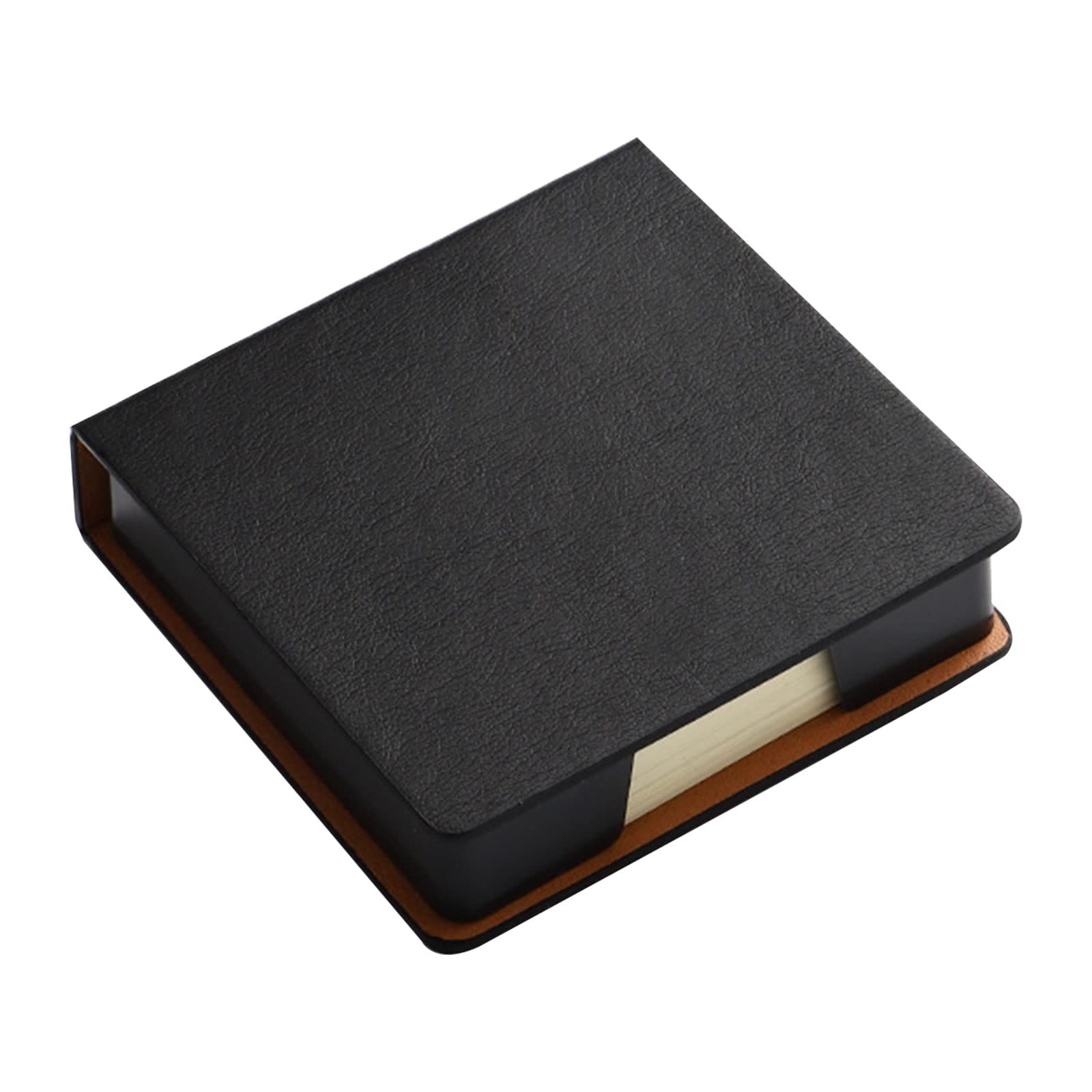 Premium Leather Note Pad Holder with Lid - Sticky Notes Dispenser & Name Card Organizer for Office, School, and Desk Use | Memo Pad Storage Box for Neat Workspace Organization