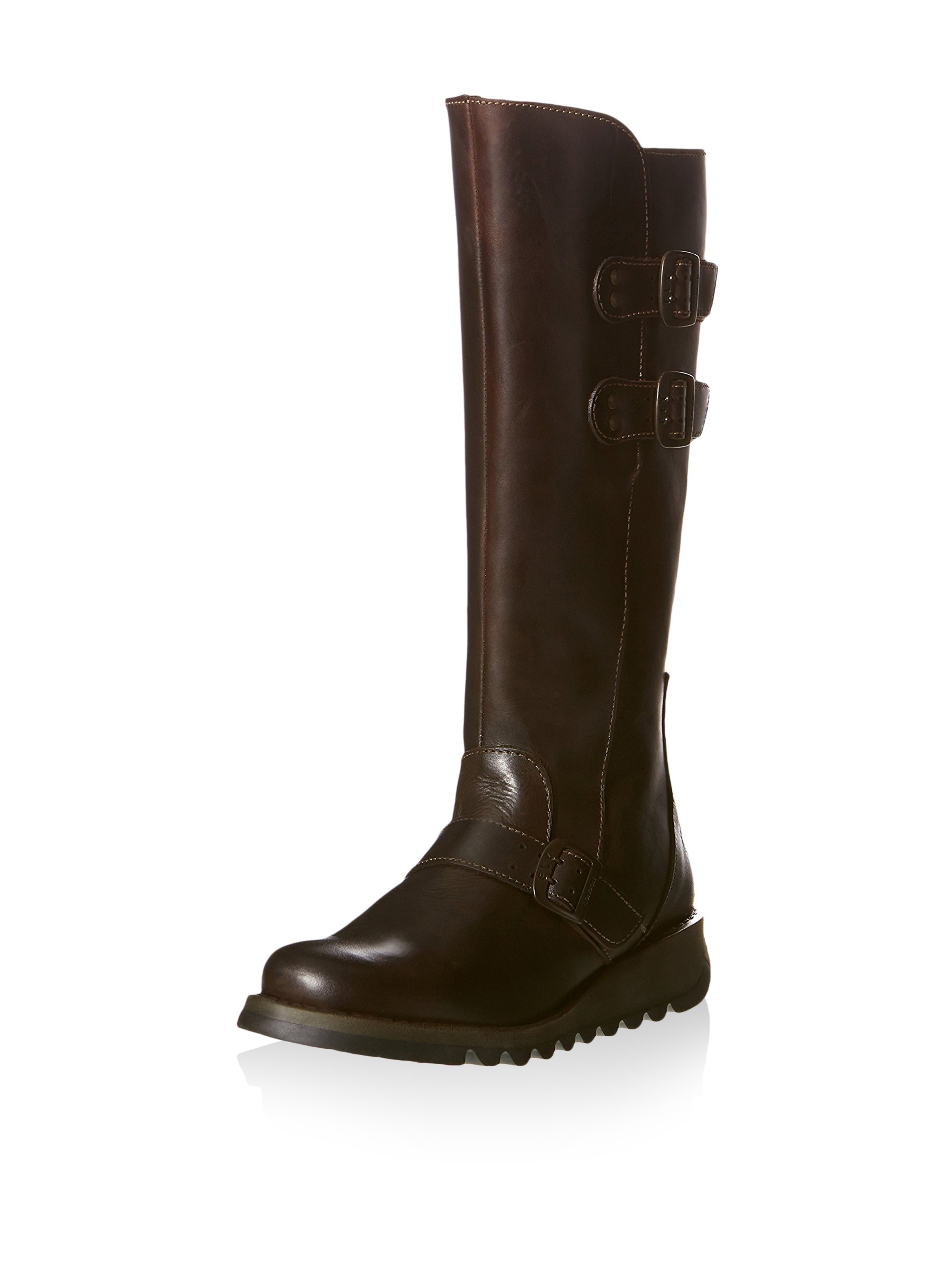 Women's Fly London Solv Leather Wedge Riding Boots - Knee High Winter Snow Boots for Women, Waterproof & Warm, Perfect for Snowy Days, Horseback Riding & Outdoor Adventures
