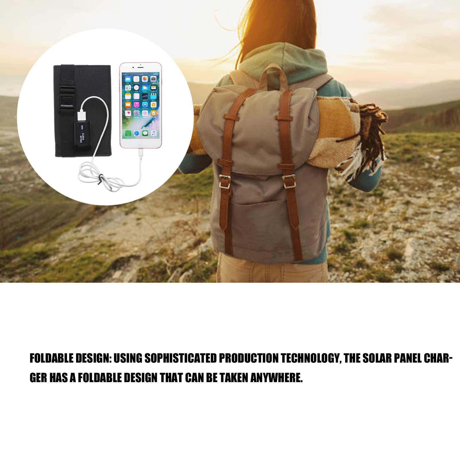 Portable Solar Charger for Phones - Foldable Outdoor Solar Power Bank with USB Ports | Perfect for Camping, Hiking, Emergency Power & Travel Charging