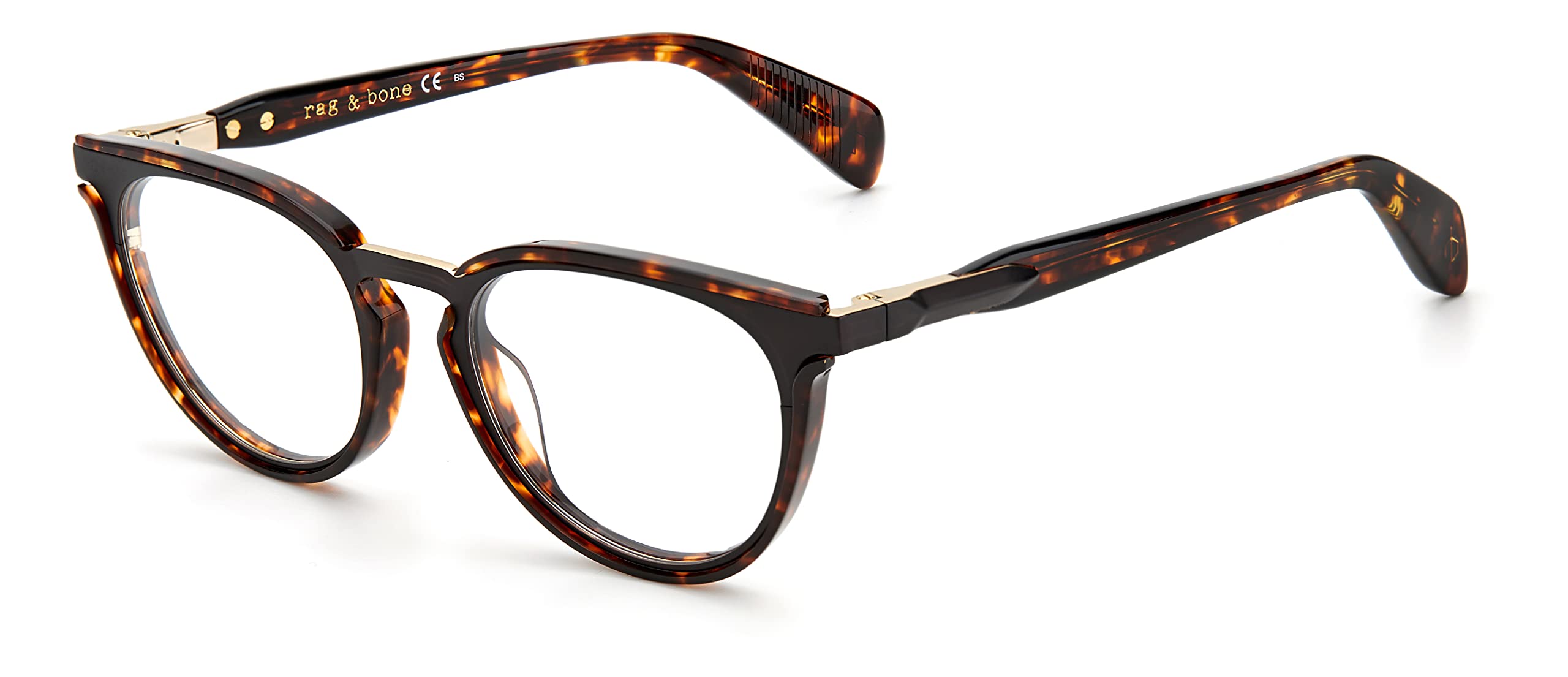 Rag & Bone 3041 Eyeglasses - Dark Havana Frame with Demo Lens, 50mm Tea Cup Shape | Authentic Designer Eyeglasses for Women & Men | Perfect for Reading, Fashion & Everyday Wear