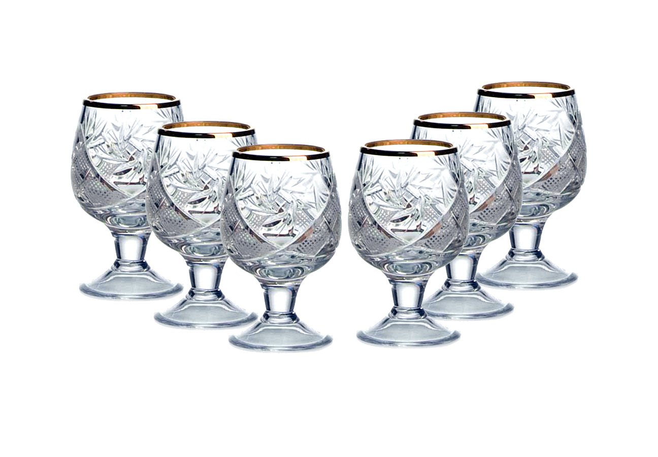 Premium 7-Piece Russian Crystal Vintage Vodka Set - 16-Oz Elegant Decanter Carafe with 6 Matching Shot Glasses - Classic Old-Fashioned Barware for Home Entertaining, Gifts & Cocktail Parties (5290G)