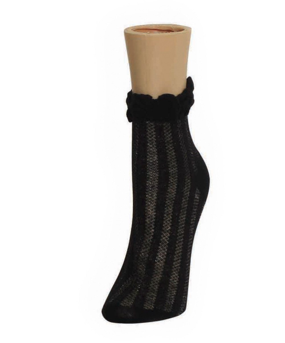 MeMoi Women's Thick-N-Sheer Cotton Blend Ankle Socks with Ruffle Cuff - Comfortable & Breathable for Everyday Wear, Workouts, and Casual Outfits