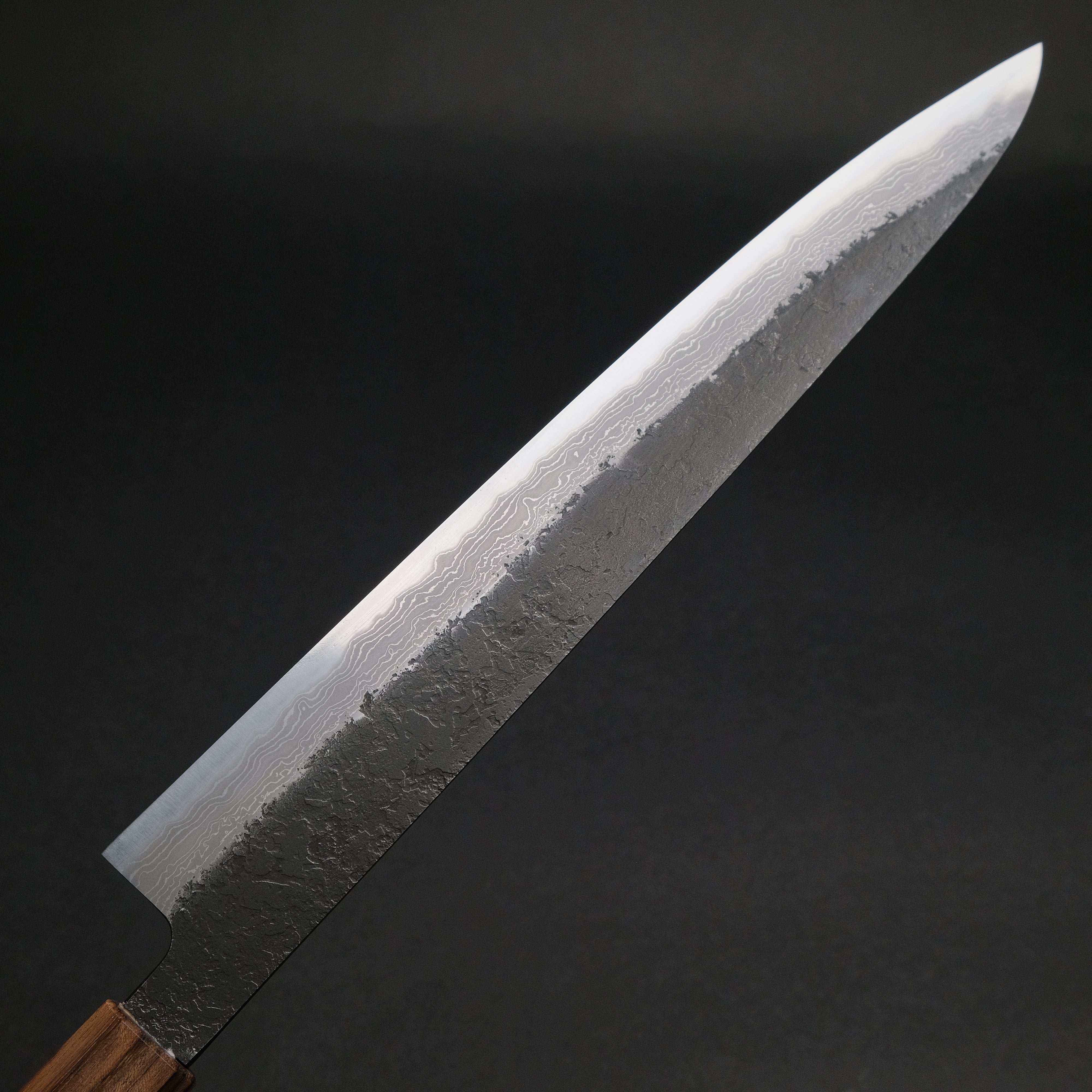 Premium Ajikataya White #2 Nashiji Damascus Sujihiki 270mm Japanese Slicing Knife with Octagonal Magnolia Wood Handle (#37) - Perfect for Sushi, Sashimi & Meat Carving