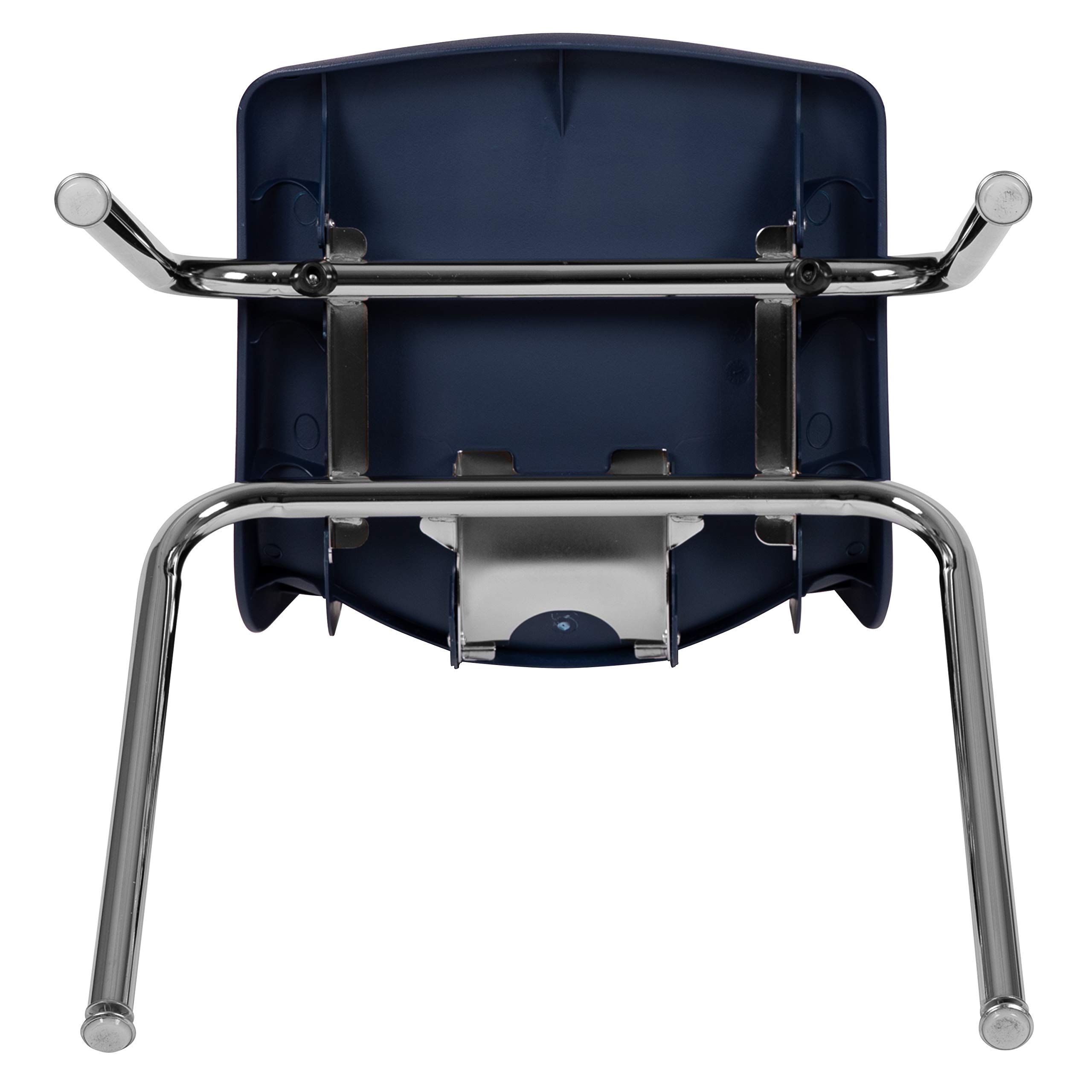 EMMA & OLIVER 4-Pack 18-Inch Navy Blue Stackable School Chairs for Students - Durable Classroom Seating for Schools, Daycares & Home Study Areas