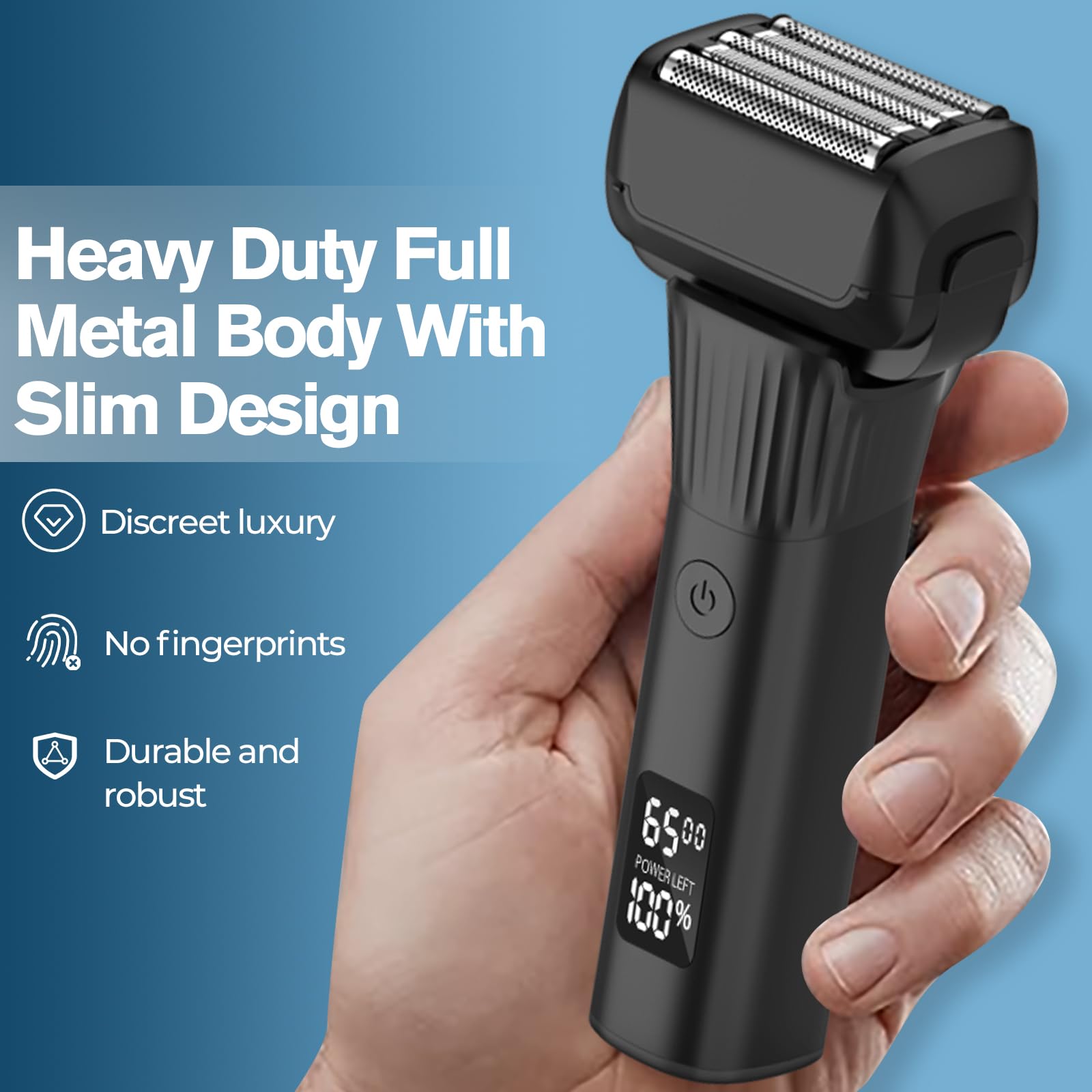Premium Men's Electric Razor - 5 Blade Foil Shaver for Coarse Hair, Cordless Wet/Dry Rechargeable Shaver with 2 Speeds - Perfect for Travel & Daily Shaving | Ideal for Home, Office & Gym Use