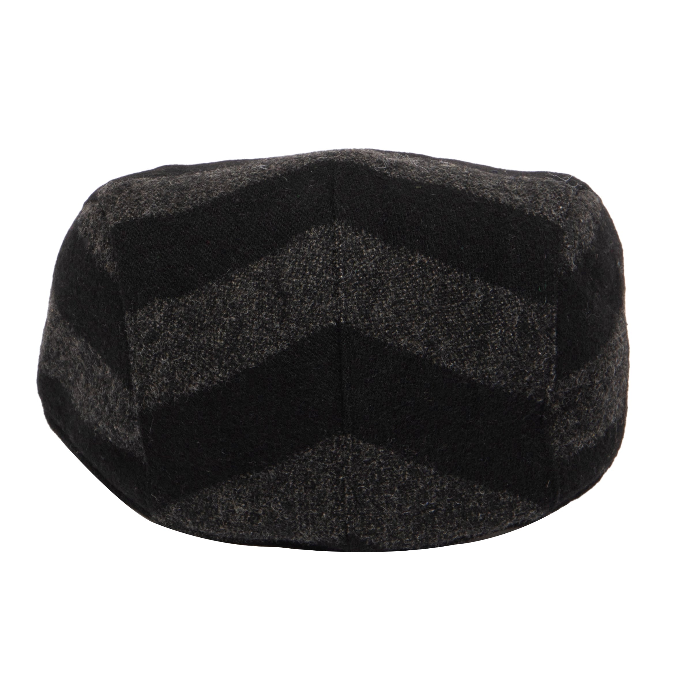 Premium Men's Striped Wool Driver Cap with Leather Brim - Classic Vintage Style for Winter Fashion & Outdoor Activities