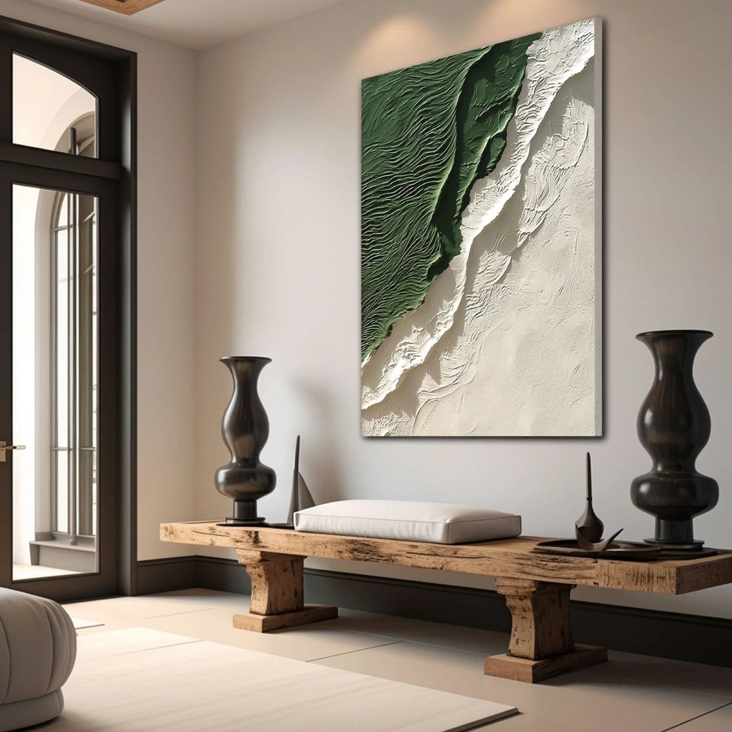 Blue & Green Abstract Wall Art Canvas Print #BG112 - Modern Home Decor for Living Room, Bedroom & Office