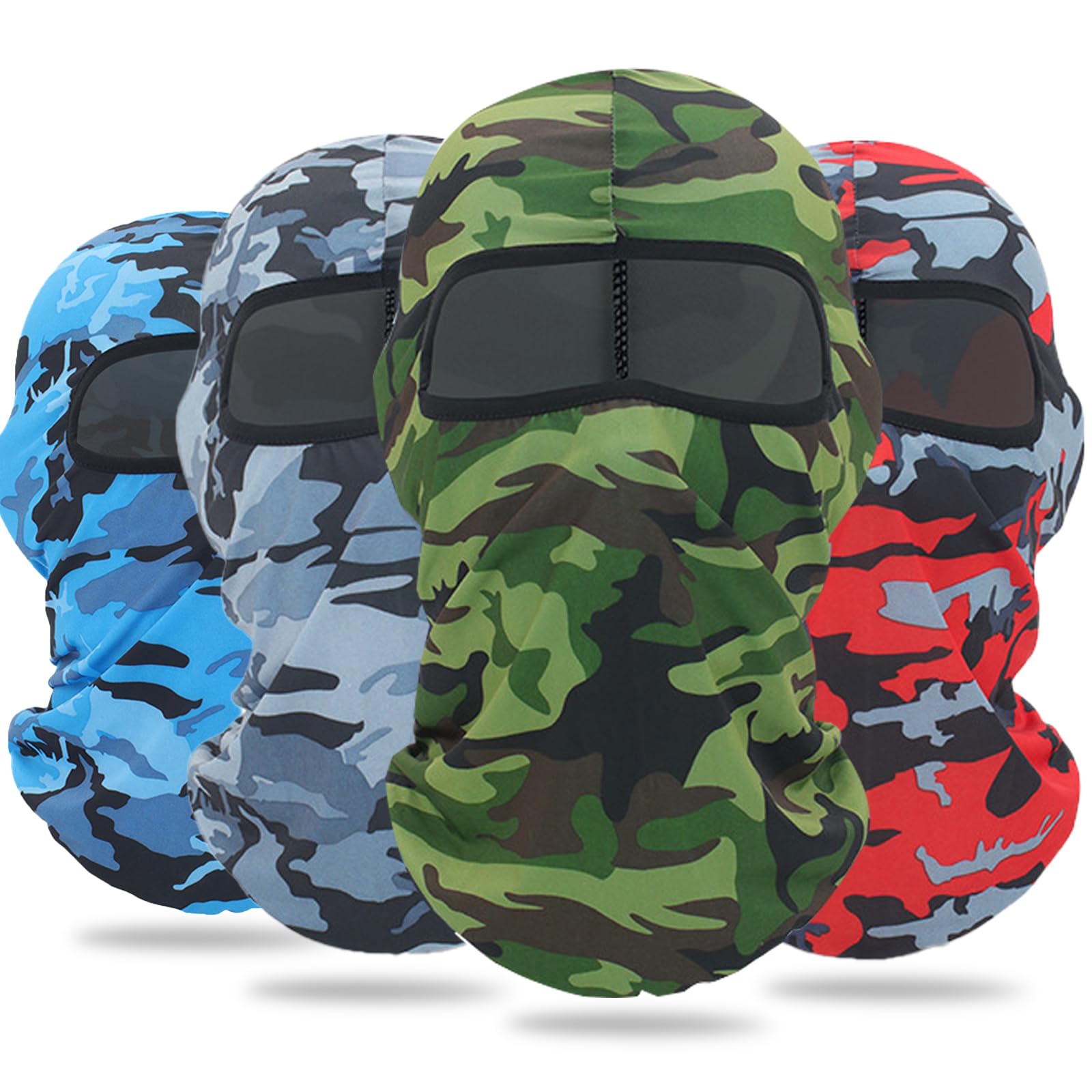4 Pack Balaclava Ski Face Mask for Men & Women - Cooling Neck Gaiter, Full Head Cover for Winter Sports, Cycling & Outdoor Activities