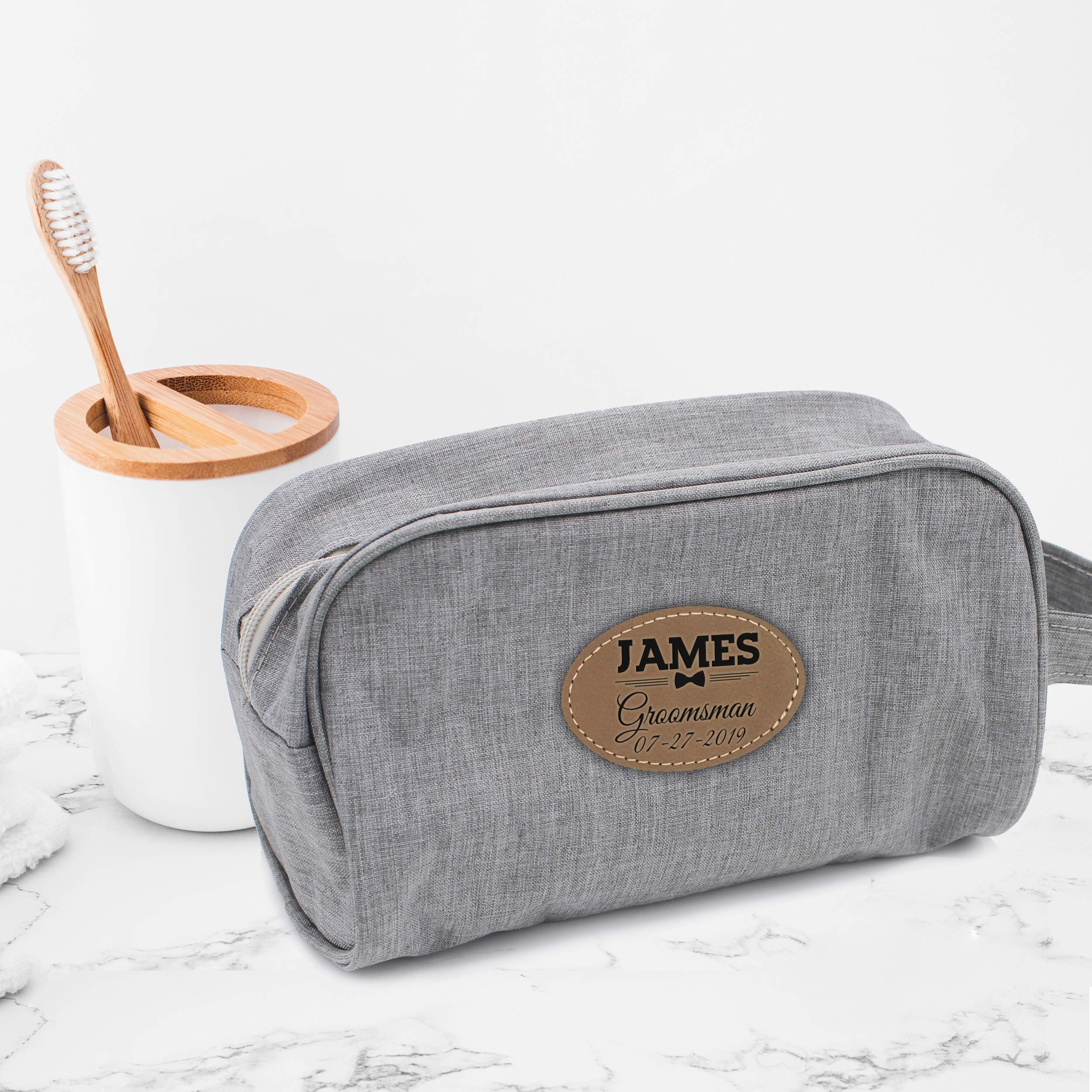 Personalized Bridal Travel Toiletry Bags - Custom Cosmetic & Makeup Organizer for Bridesmaids & Groomsmen (Grey) | Wedding Shower Gift, Honeymoon Essentials & Travel Accessories