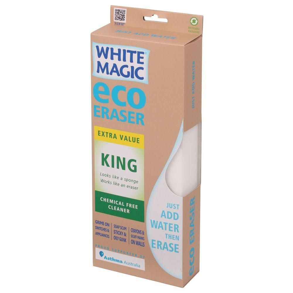 White Magic King Eraser Sponge - Powerful Cleaning Sponge for Kitchen, Bathroom & Household Stains | Multi-Surface Scrubber for Walls, Tiles & Appliances