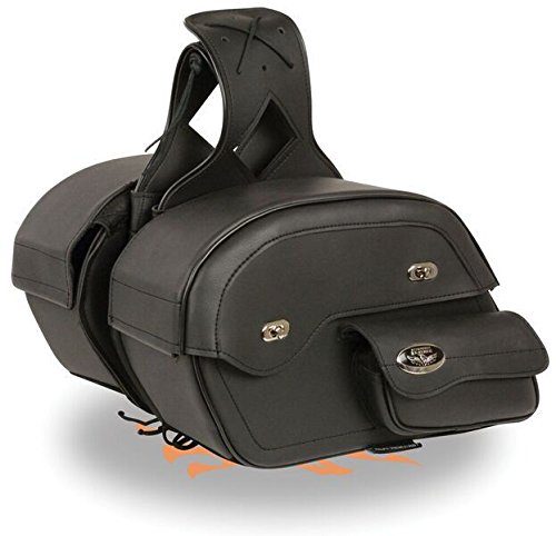 Milwaukee Waterproof PVC Motorcycle Saddlebag - Cruiser Style Slant Pouch for Harley, Honda & Yamaha Bikes | Ideal for Long Rides, Road Trips & Daily Commuting