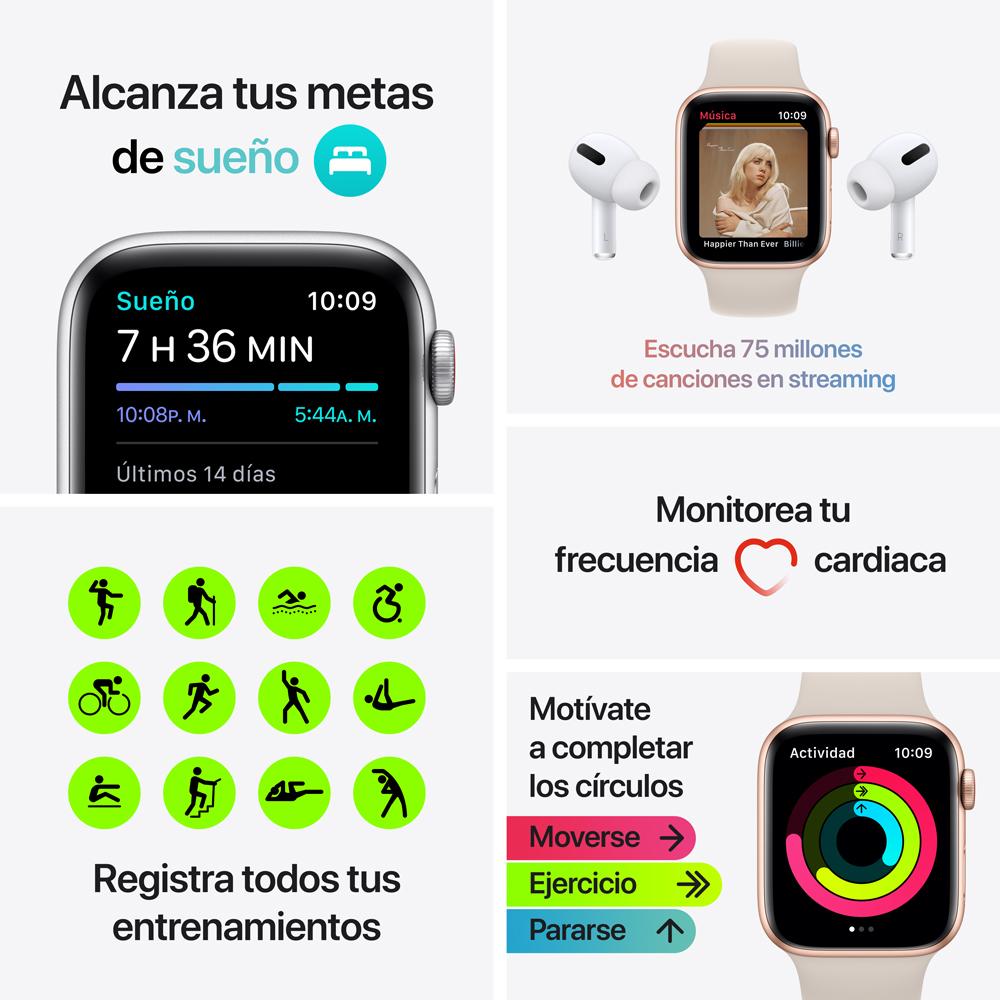 Apple Watch SE (GPS + Cellular) 44mm Space Gray Aluminum Case with Midnight Sport Band - Smart Watch for Fitness Tracking, Calls & Notifications - Perfect for Running, Swimming & Daily Wear