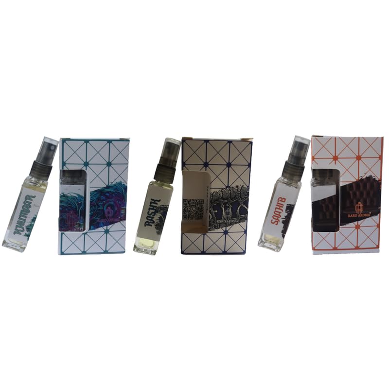 Luxury Unisex Perfume Set - Raro Aroma Eau De Parfum | 3 x 8ml Travel Size Bottles | Premium Long Lasting Fragrance | Designer Inspired Scents for Men & Women | Perfect for Gifts, Travel & Everyday Wear
