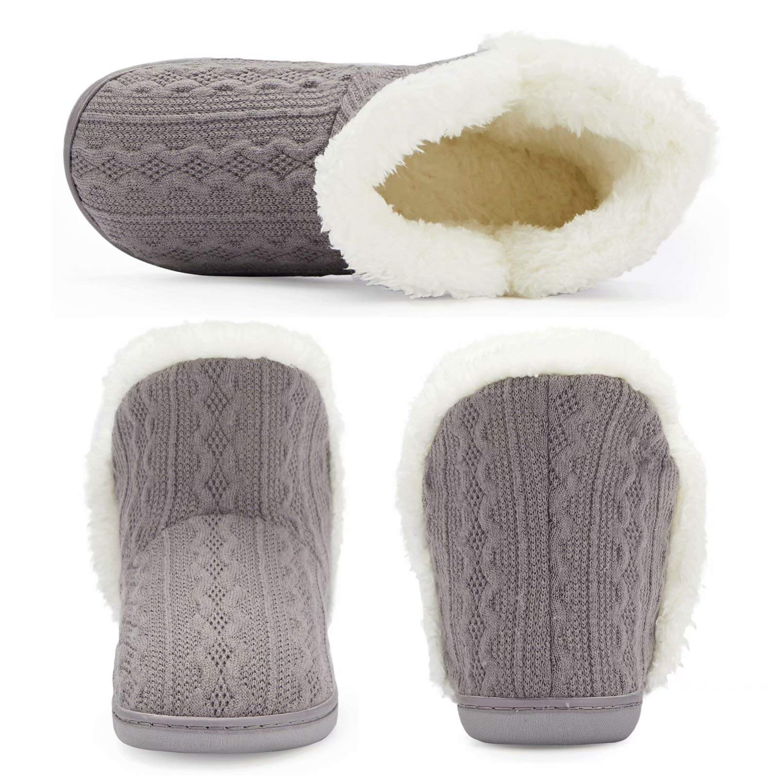 TUOBUQU Women's Cozy Plush Bootie Slippers - Warm Winter House Shoes for Indoor & Outdoor Use - Perfect for Home, Office, and Cold Weather Comfort