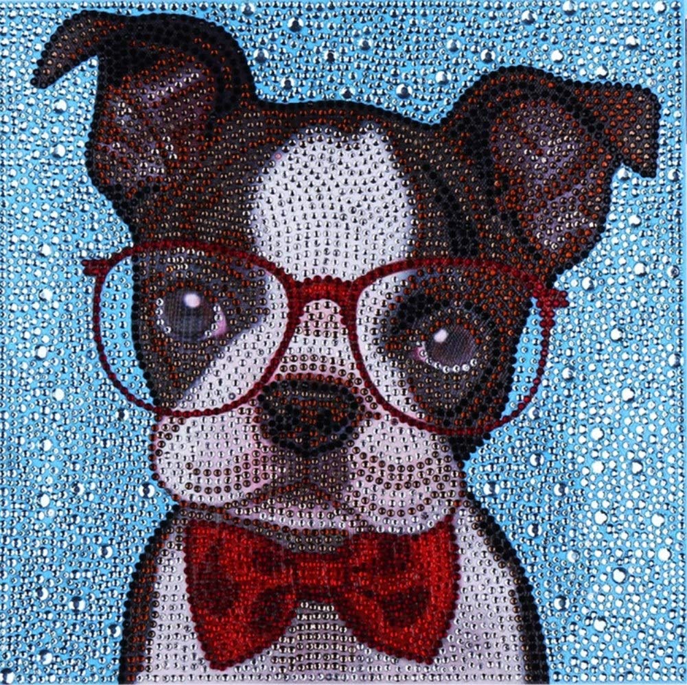 NYEBS DIY 5D Diamond Painting Kit - Full Special Shape Drill Mosaic Art for Kids & Adults, Puppy Design 12x12 Inch, Wall Decor, Gift Idea for Home, Office, Bedroom & Nursery