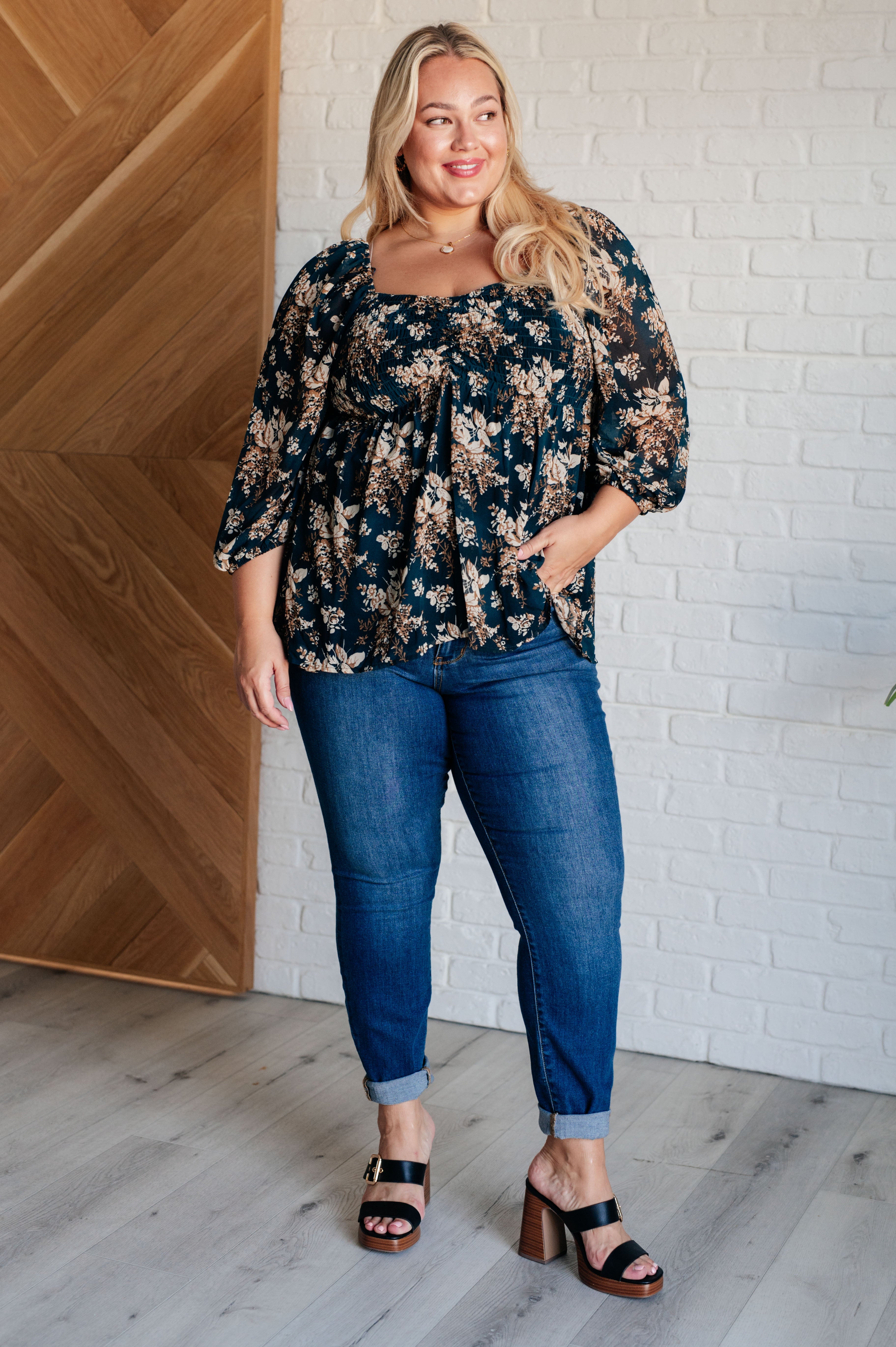 New Beginnings Square Neck Blouse - Women's Elegant Short Sleeve Tops for Work & Casual Wear | Perfect for Office, Date Night & Summer Outfits