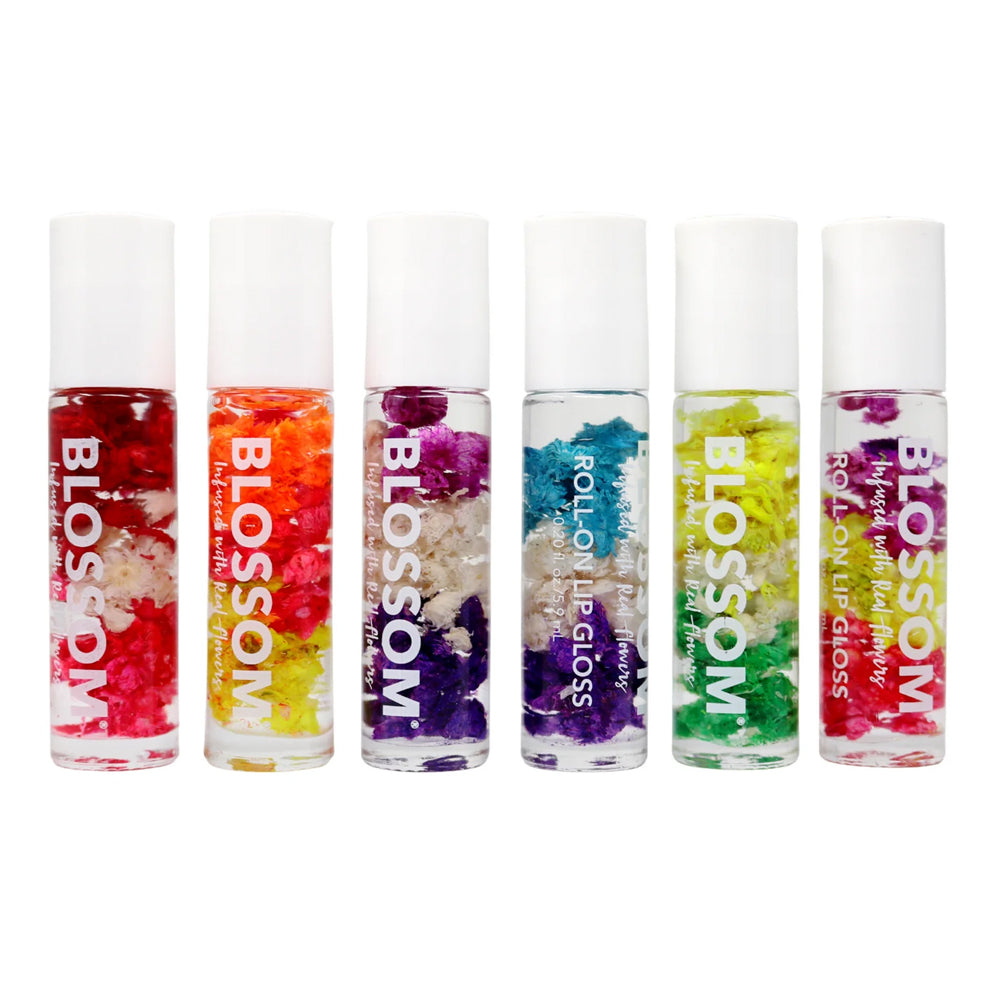 Blossom Roll On Lip Gloss with Natural Flower Infusion - 2 Pack Hydrating Lip Balm for Daily Moisture & Shine | Perfect for Work, Date Night & On-the-Go Touch Ups