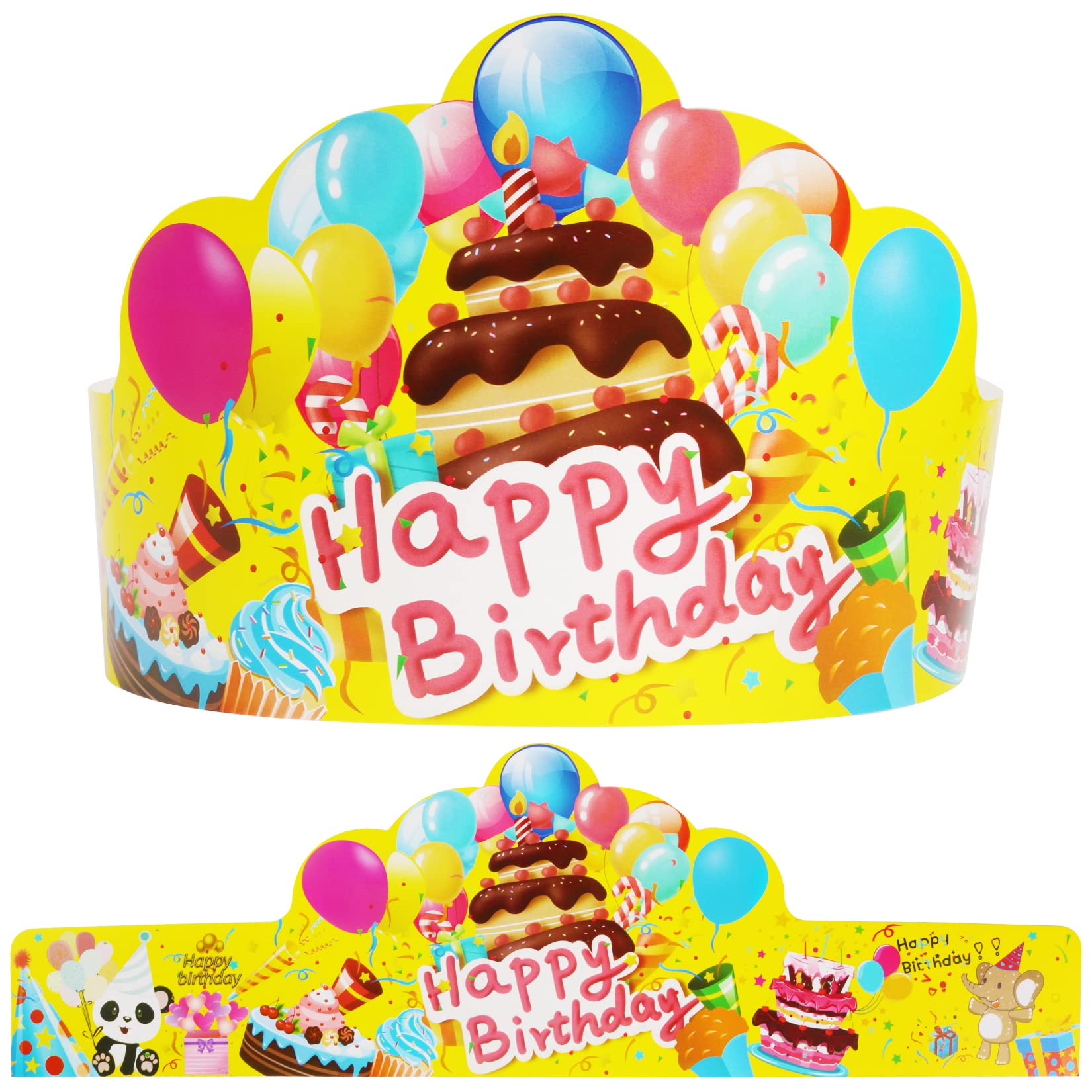 JTIEO 30-Pack Birthday Crowns for Kids - Yellow Classroom Birthday Hats for School, Home & Party Supplies | Perfect for Birthday Celebrations, Classroom Rewards & Special Events
