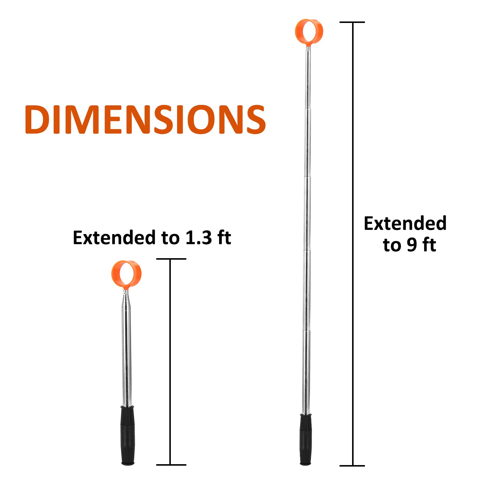 9FT Telescopic Golf Ball Retriever - Lightweight Aluminum Alloy Golf Accessory for Men | Perfect for Water Hazards, Rough Terrain & Lost Ball Recovery