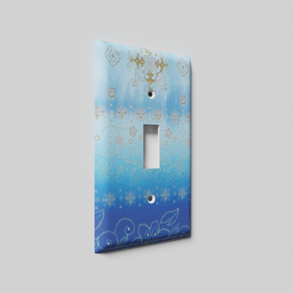 Blue Decorative Light Switch Cover - Single Toggle Wall Plate for Home & Office Decor | Modern Switch Plate for Bedroom, Living Room, Kitchen
