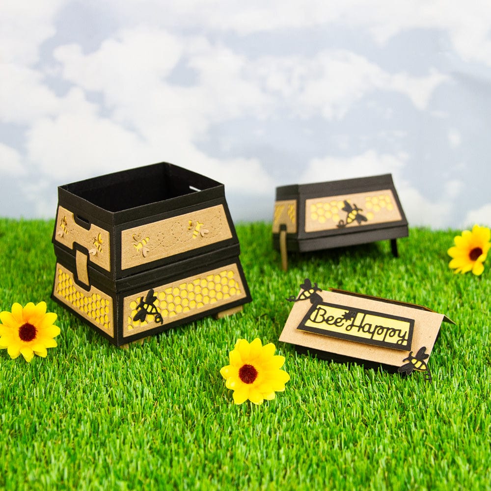 Buzzing Beehive House Gift Box Die Set 5111e - Perfect for DIY Scrapbooking, Card Making, and Paper Crafting Projects