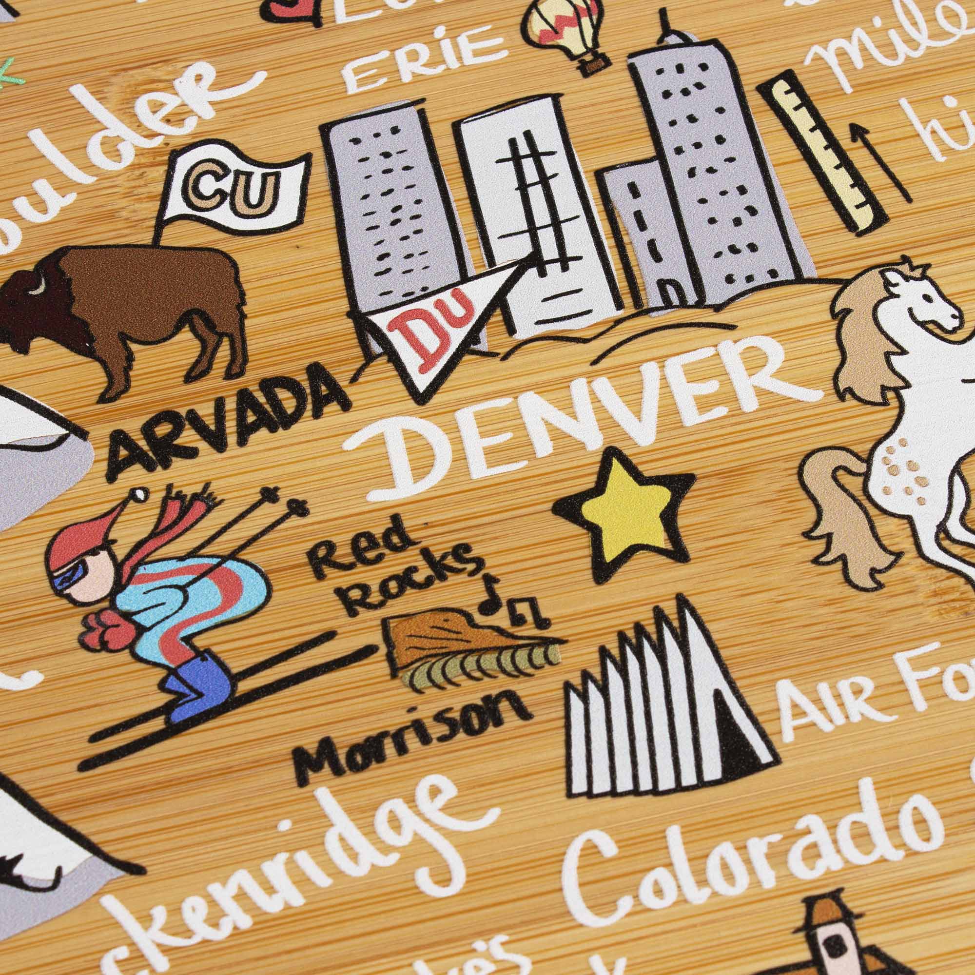 Premium Colorado Wood Cutting Board with Handcrafted Fish Kiss™ Artwork - Perfect for Kitchen Prep, Charcuterie Boards & Gift Giving